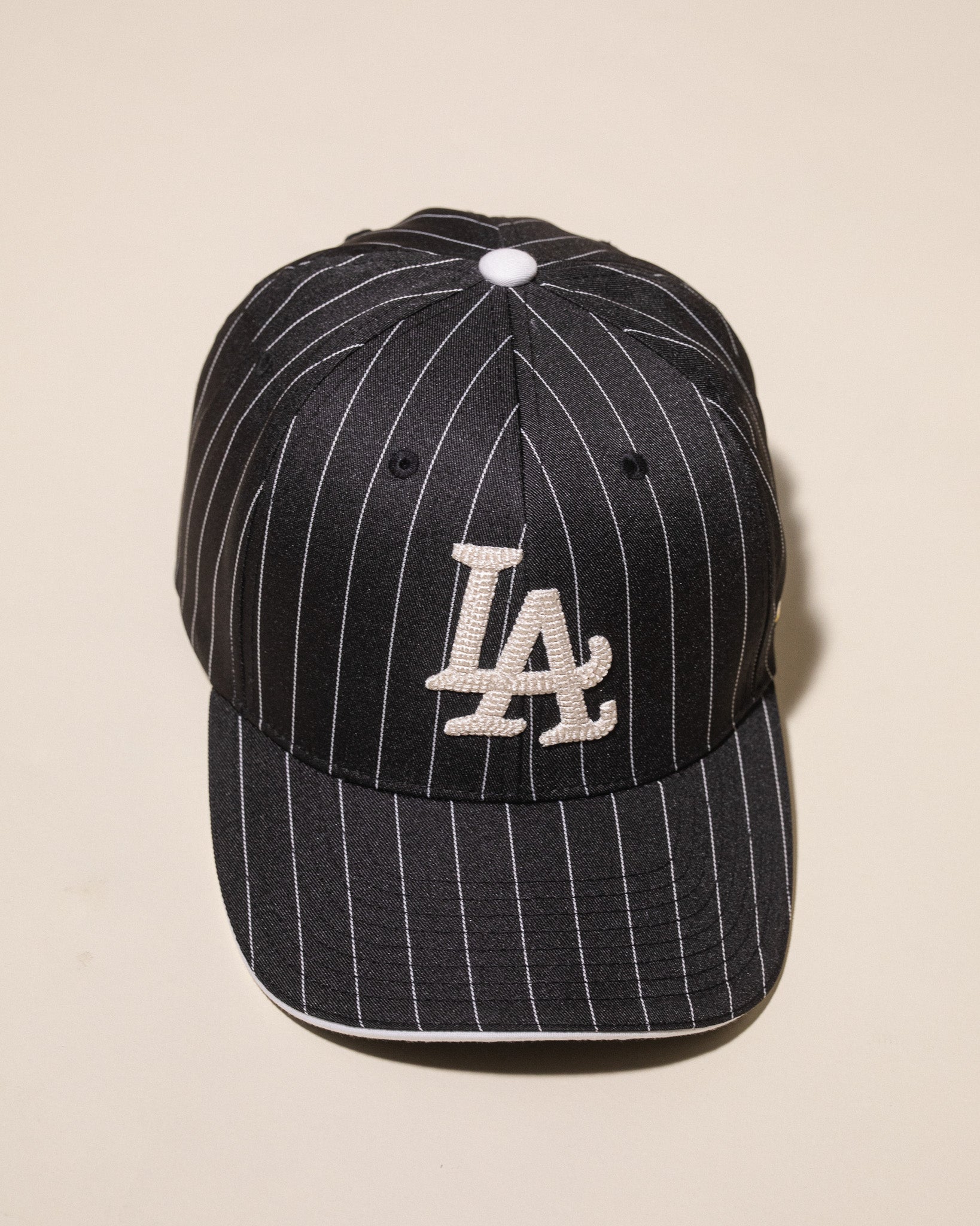 Pirate "LA" Chain Stitch Pinstripe Hat (Black)