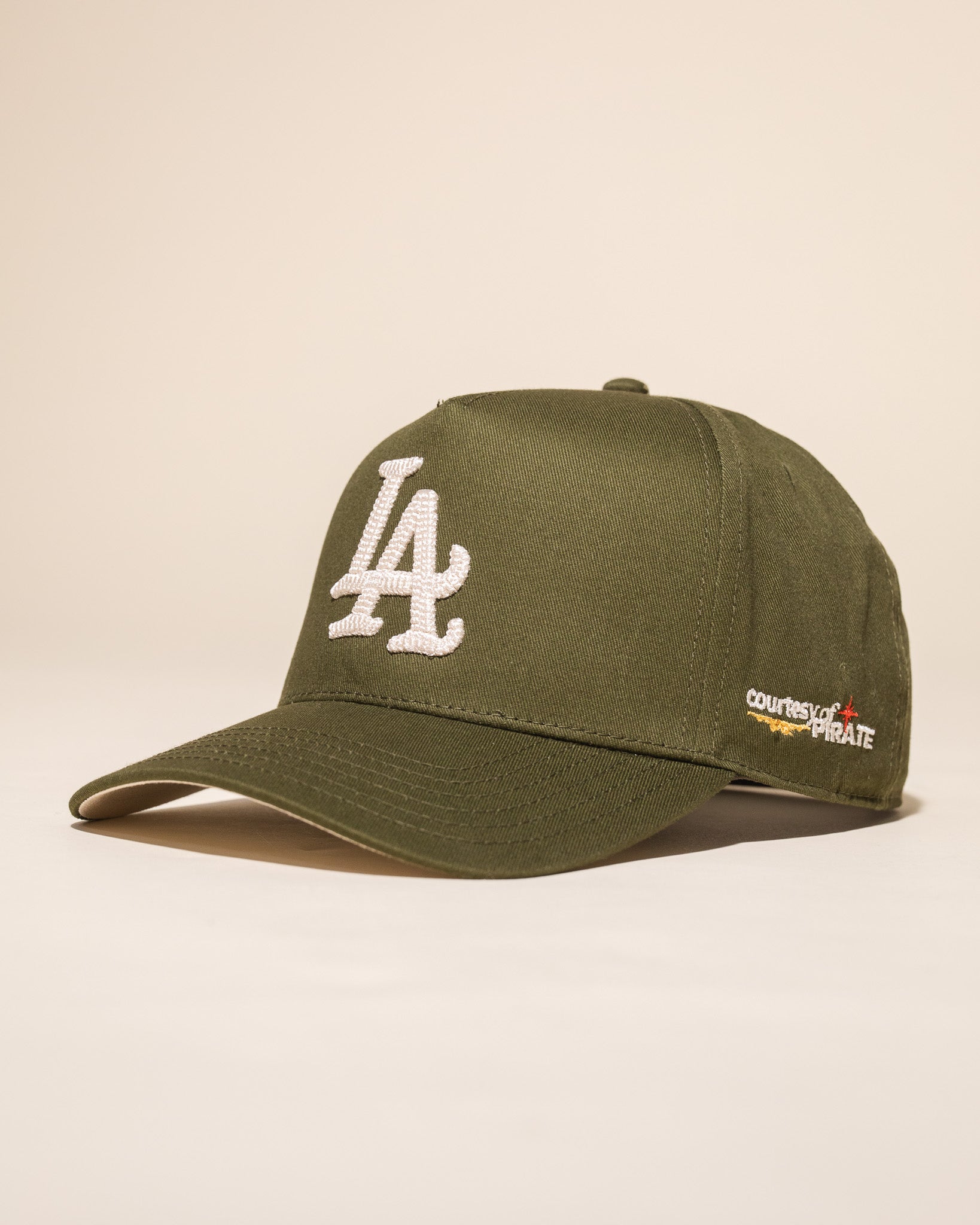 Pirate "LA" Chain Stitch Hat (Olive)