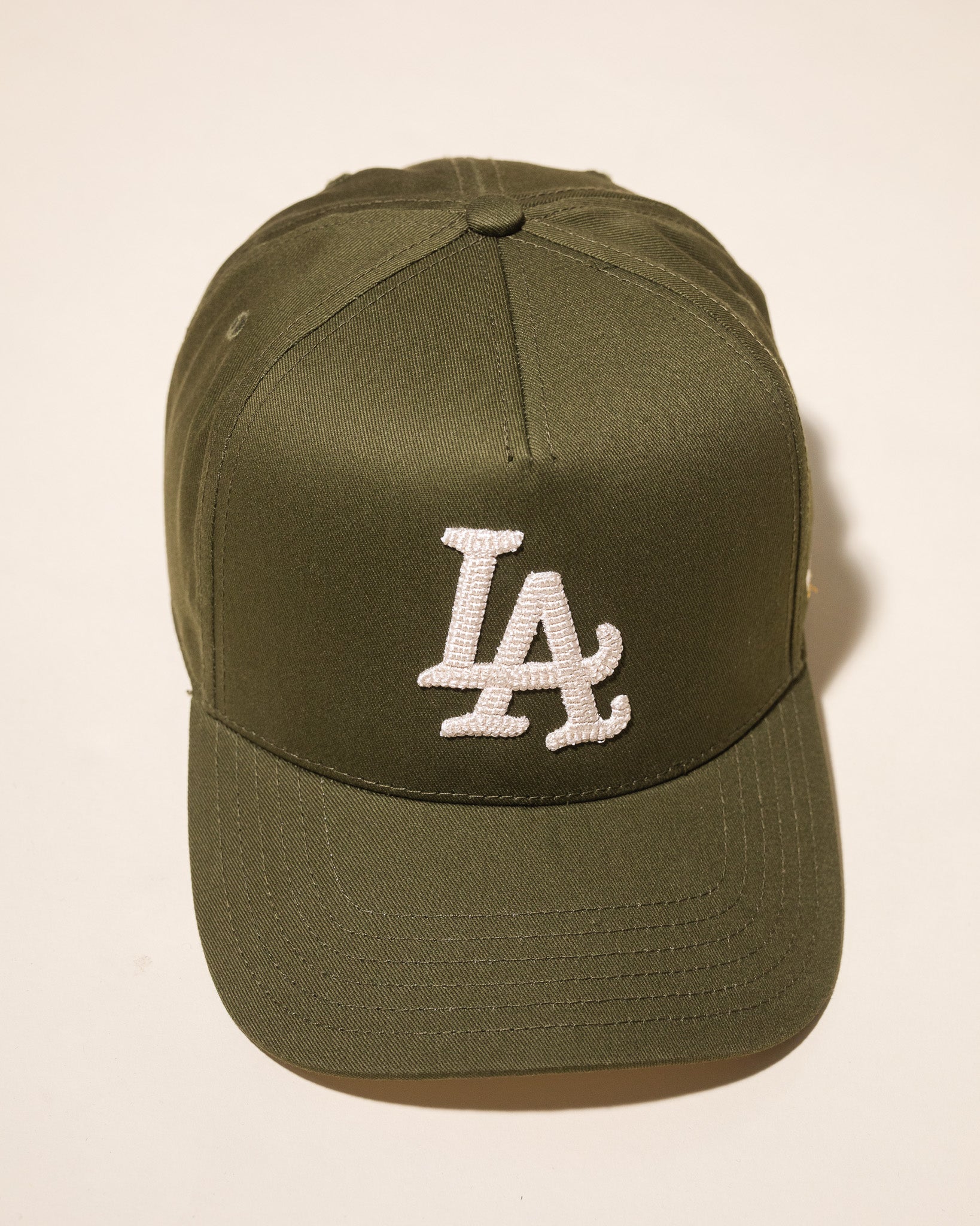 Pirate "LA" Chain Stitch Hat (Olive)