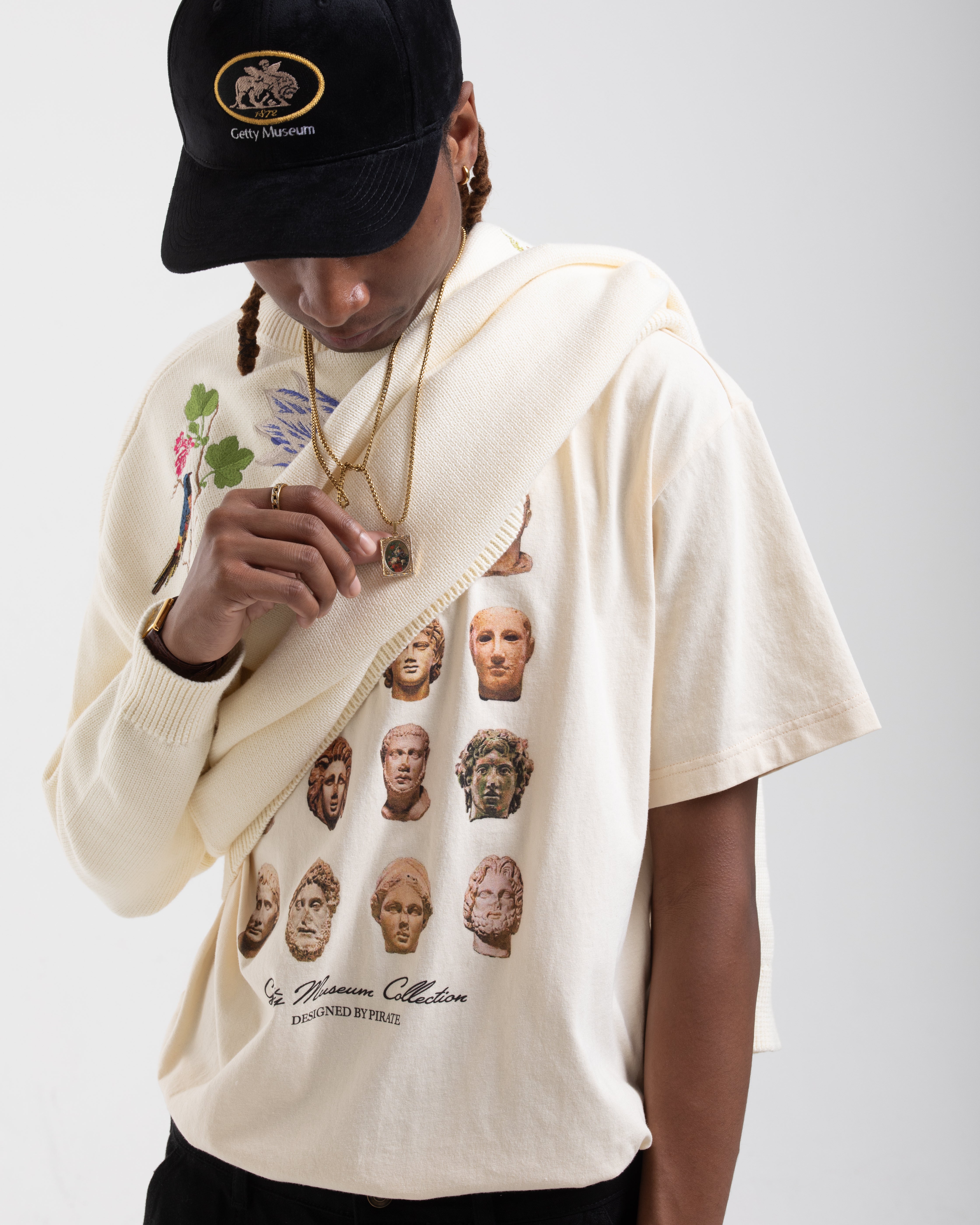 Getty x Pirate Sculpture Heads Tee (Cannoli Cream)