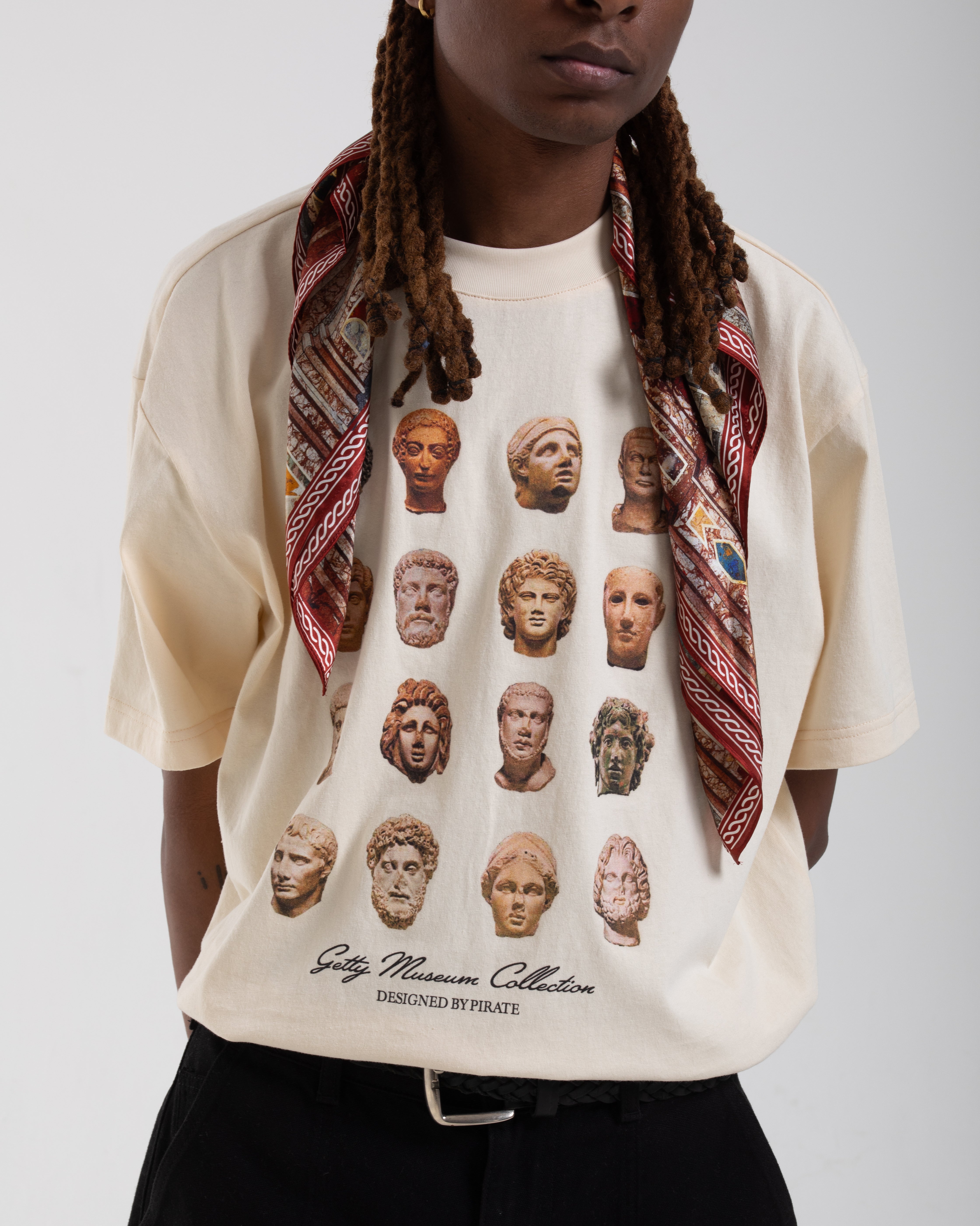 Getty x Pirate Sculpture Heads Tee (Cannoli Cream)