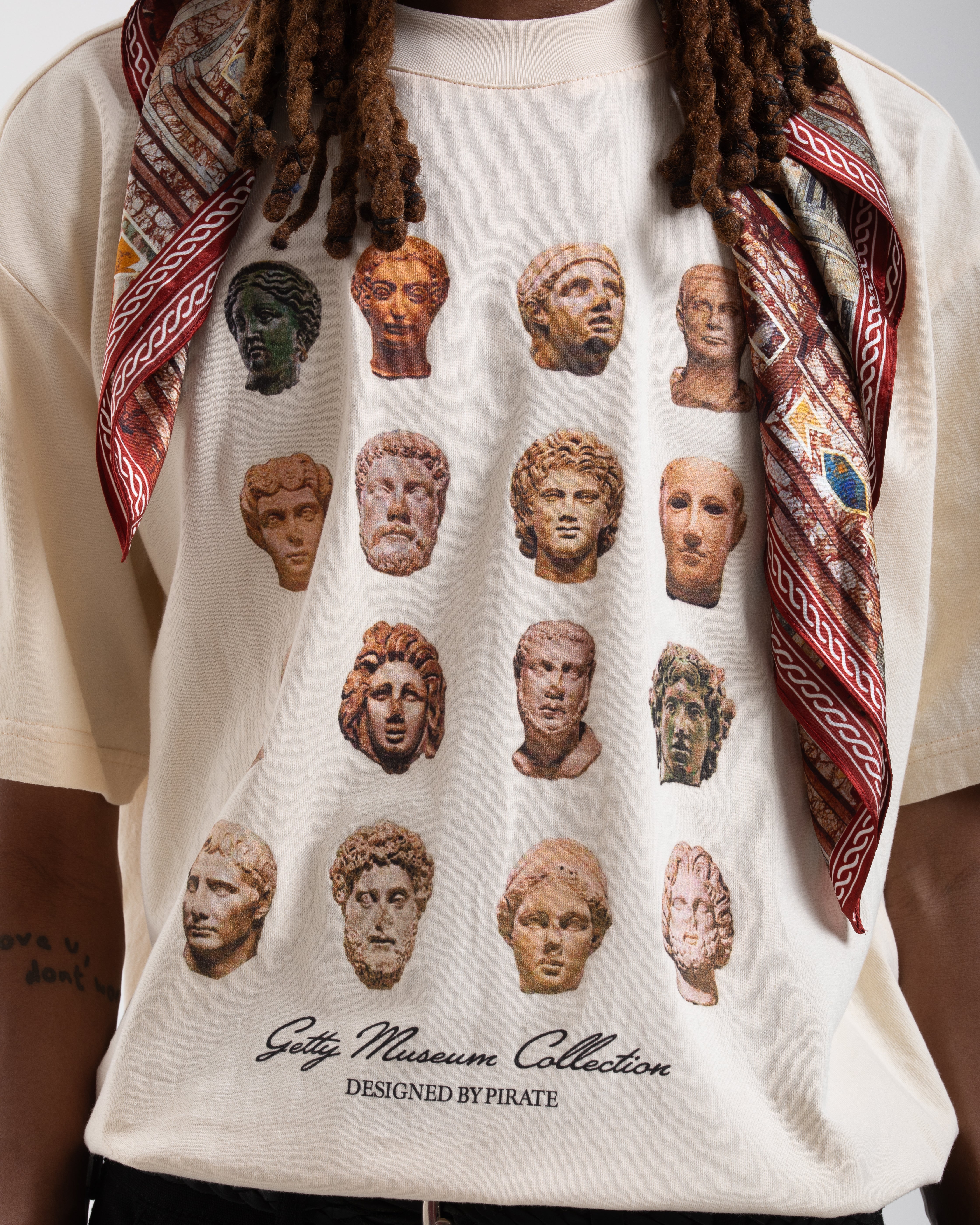 Getty x Pirate Sculpture Heads Tee (Cannoli Cream)