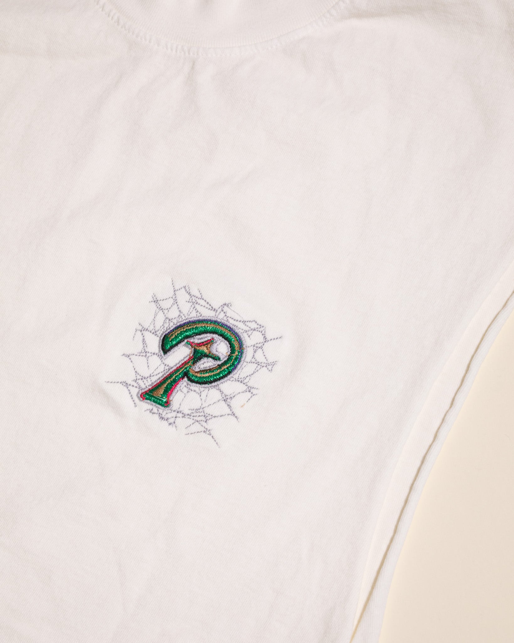 Web P Embroidery Sleeveless Tee (White)