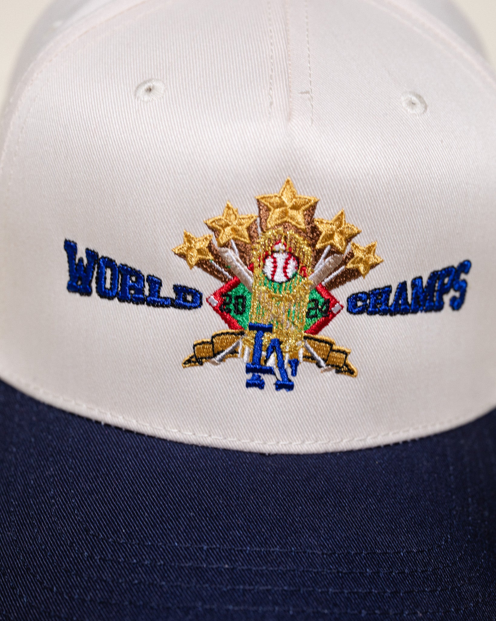 Pirate World Champs Hat (Cream/Navy)