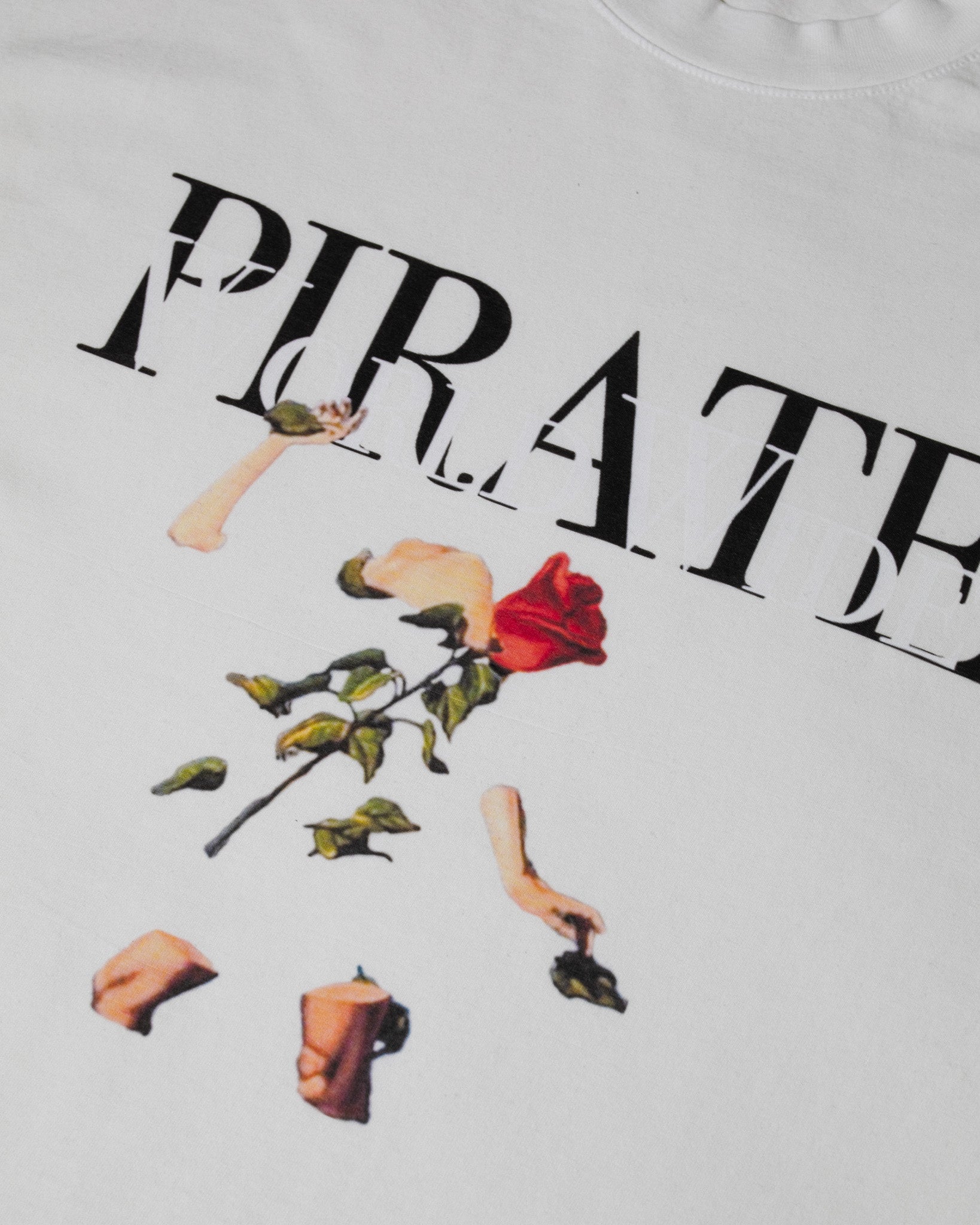 Pirate Abstract Rose Tee (Off White)