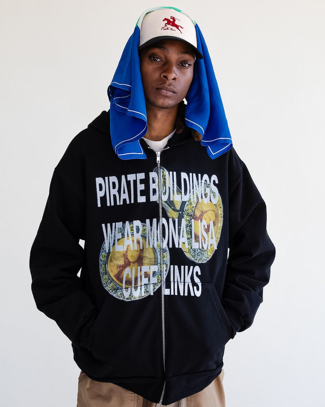 Pirate Cuff Links Zip-Up Hoodie (Black)