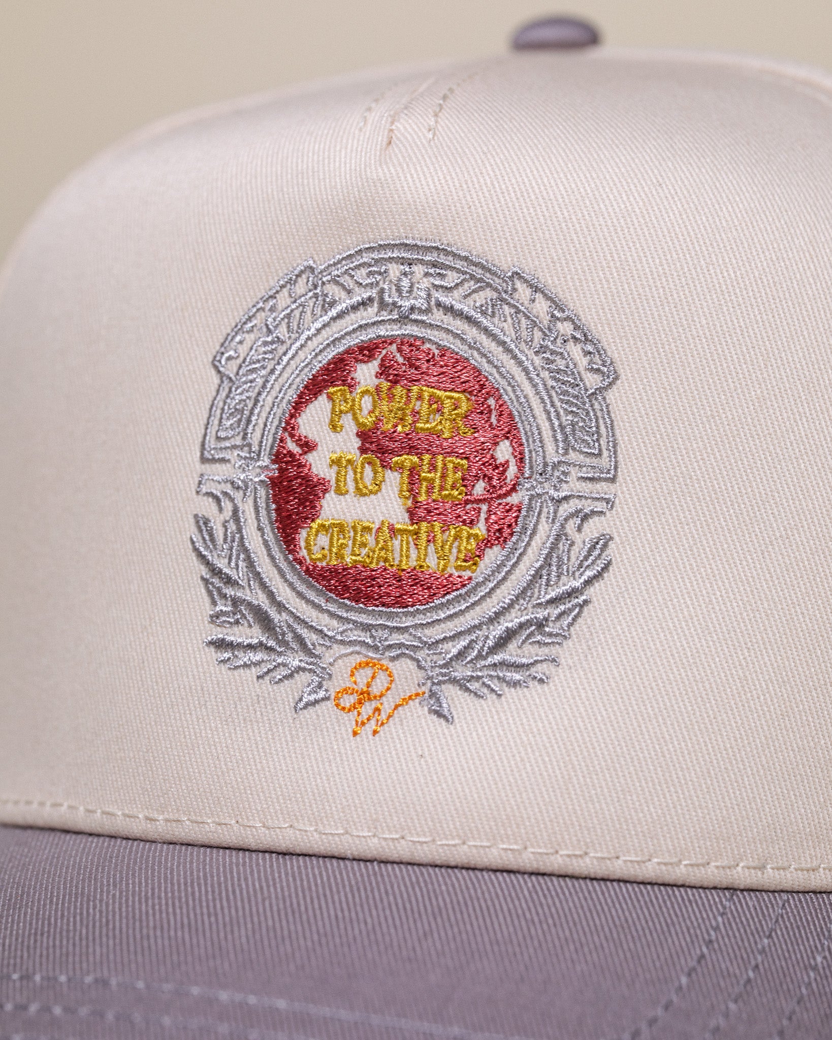 Pirate Power to the Creatives Hat (Cream/Grey)