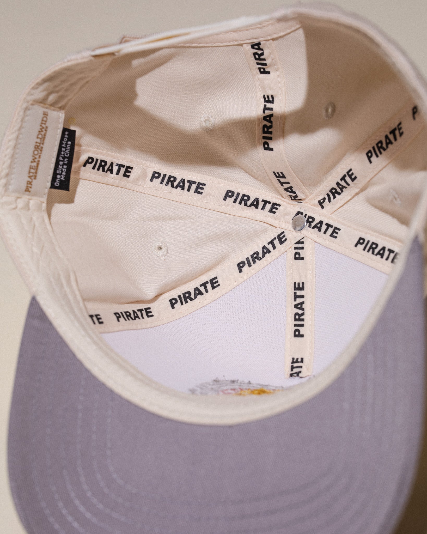 Pirate Power to the Creatives Hat (Cream/Grey)