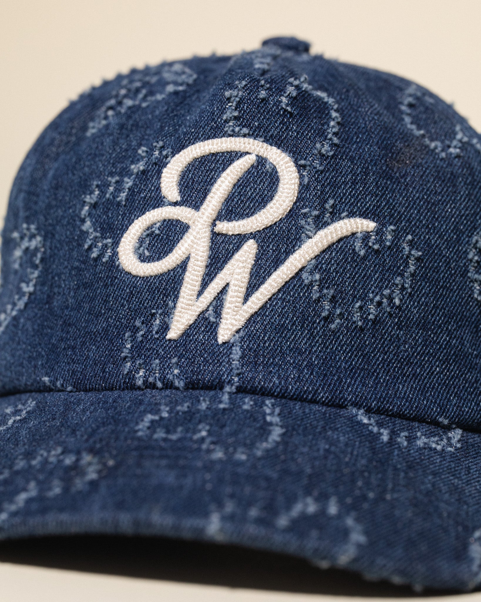 "PW" Chain Stitch Denim Vintage Hat (Washed Indigo)