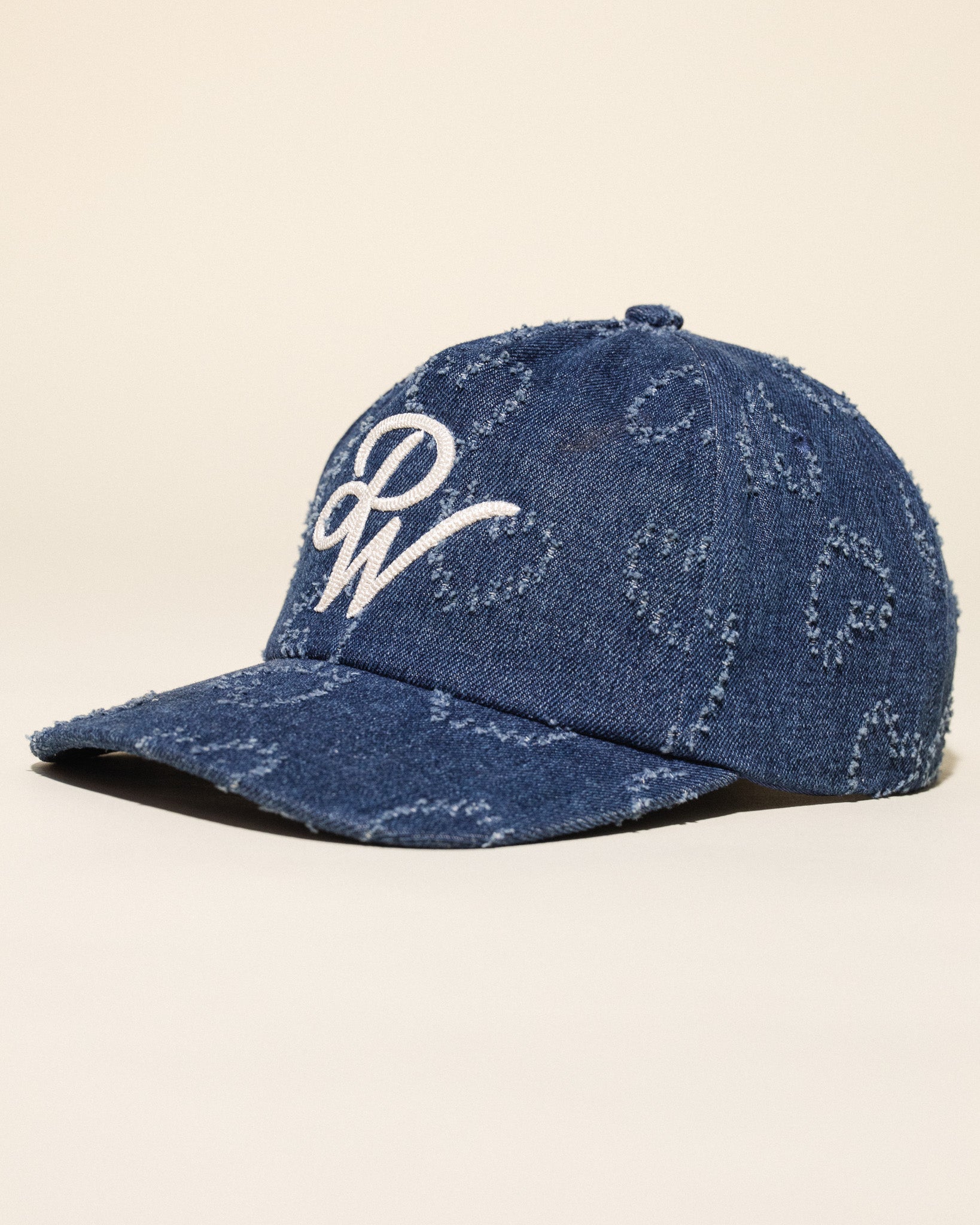 "PW" Chain Stitch Denim Vintage Hat (Washed Indigo)