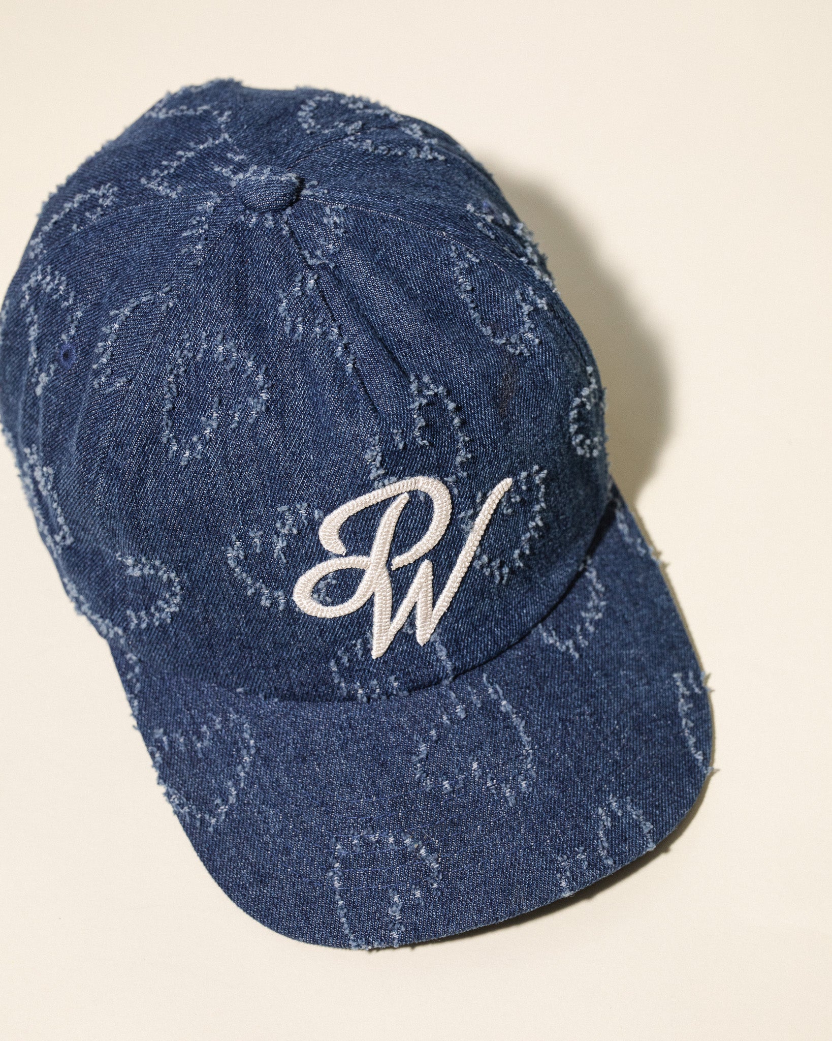 "PW" Chain Stitch Denim Vintage Hat (Washed Indigo)