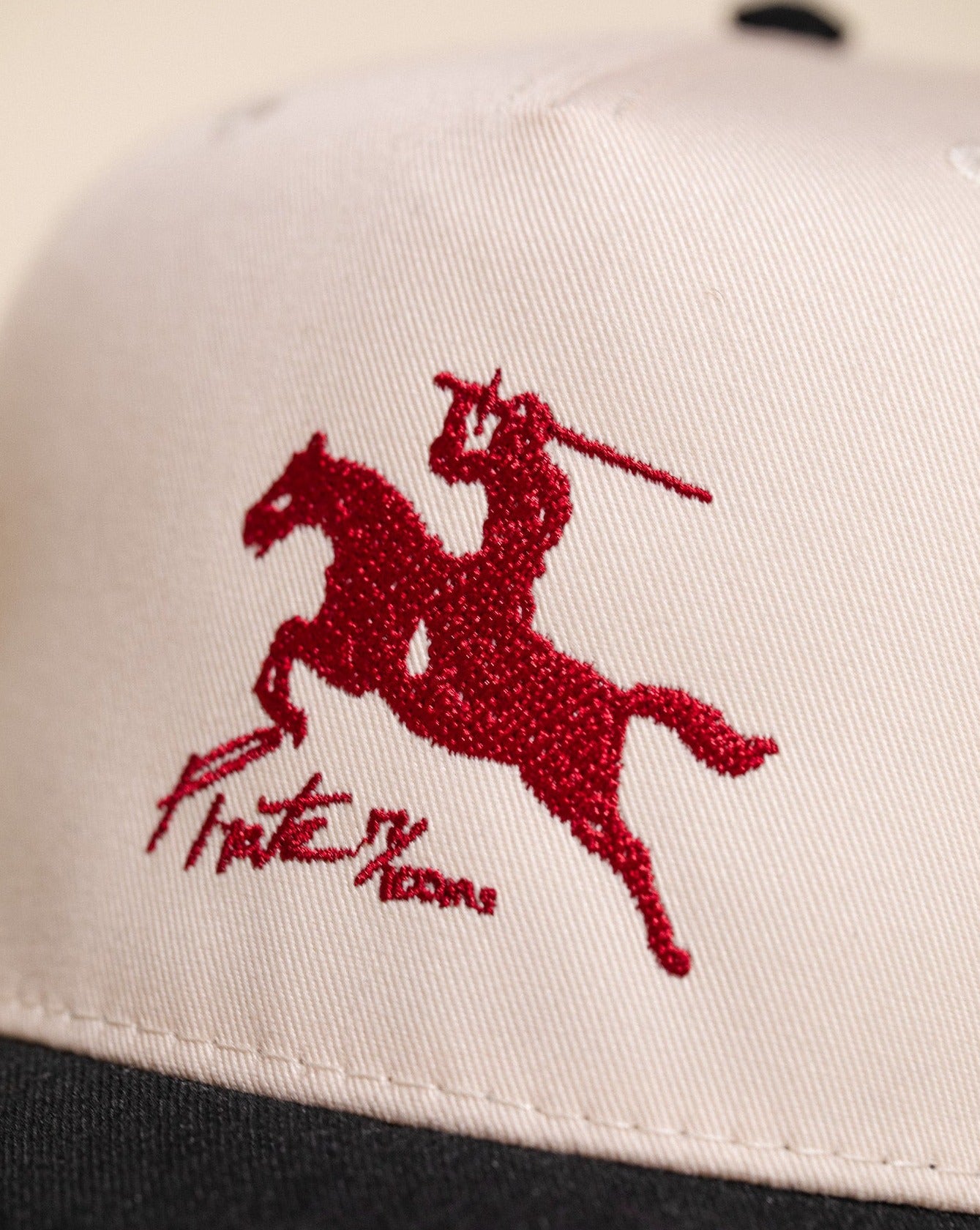 Pirate By Any Means Hat Merlot Stitching (Cream/Black)