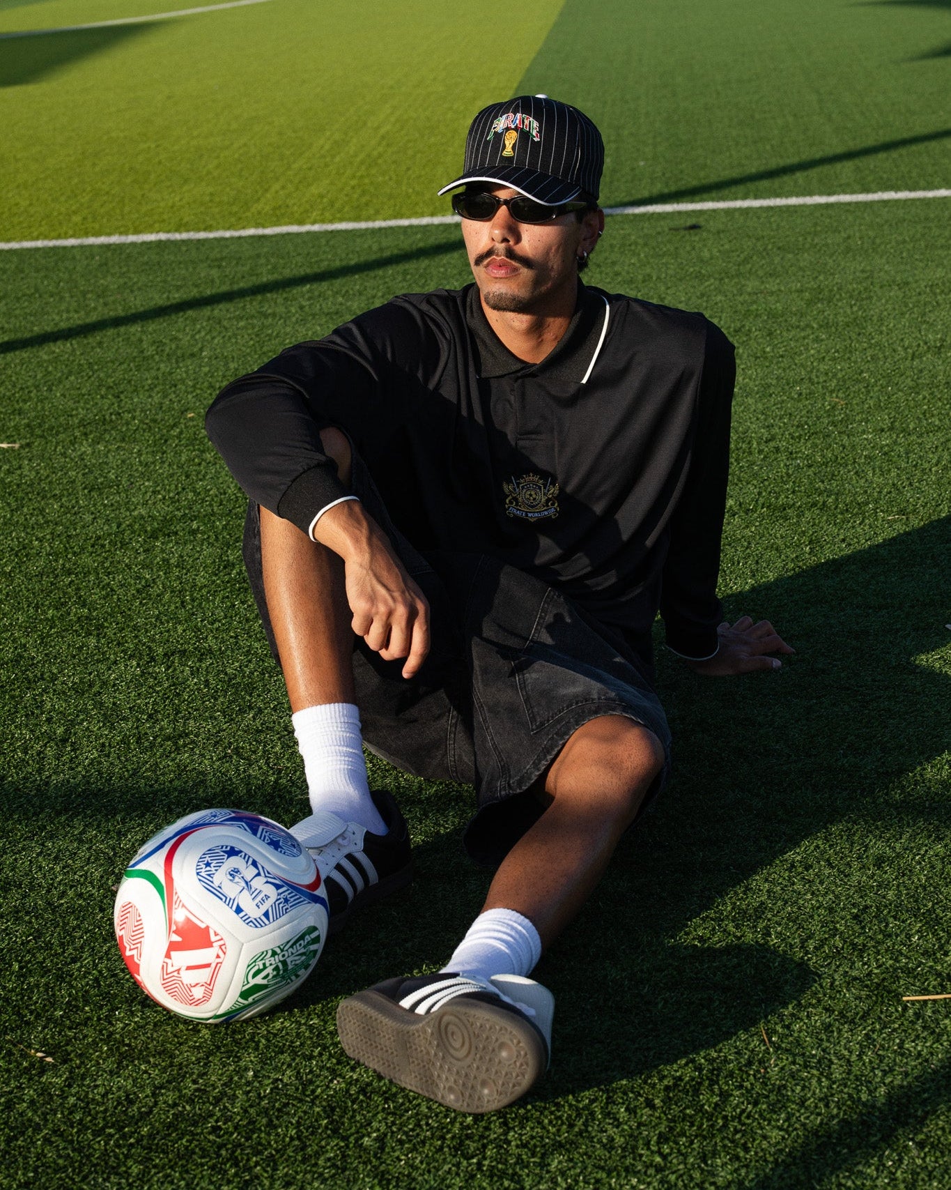 World Trophy Pinstripe Hat (Black)