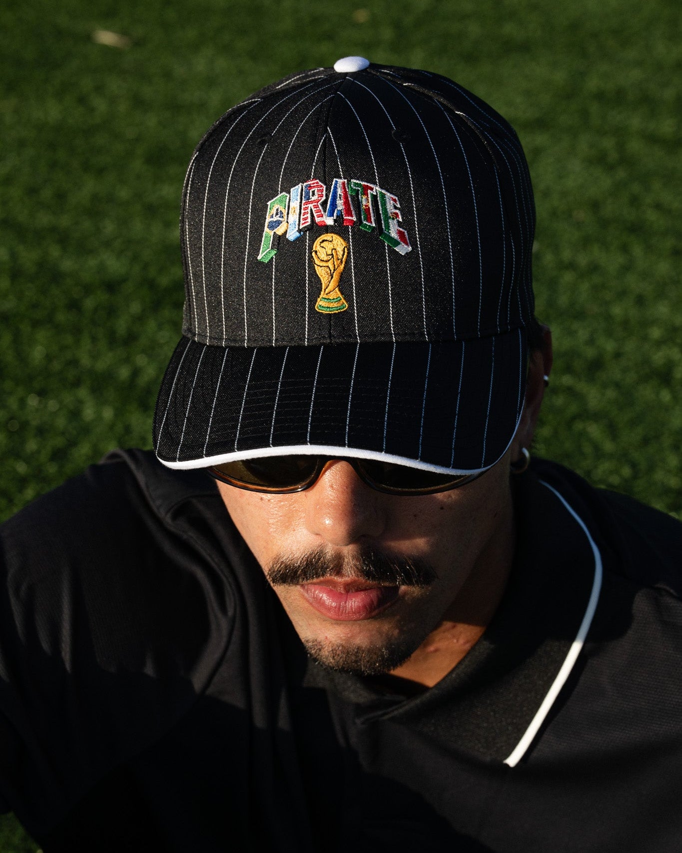 World Trophy Pinstripe Hat (Black)
