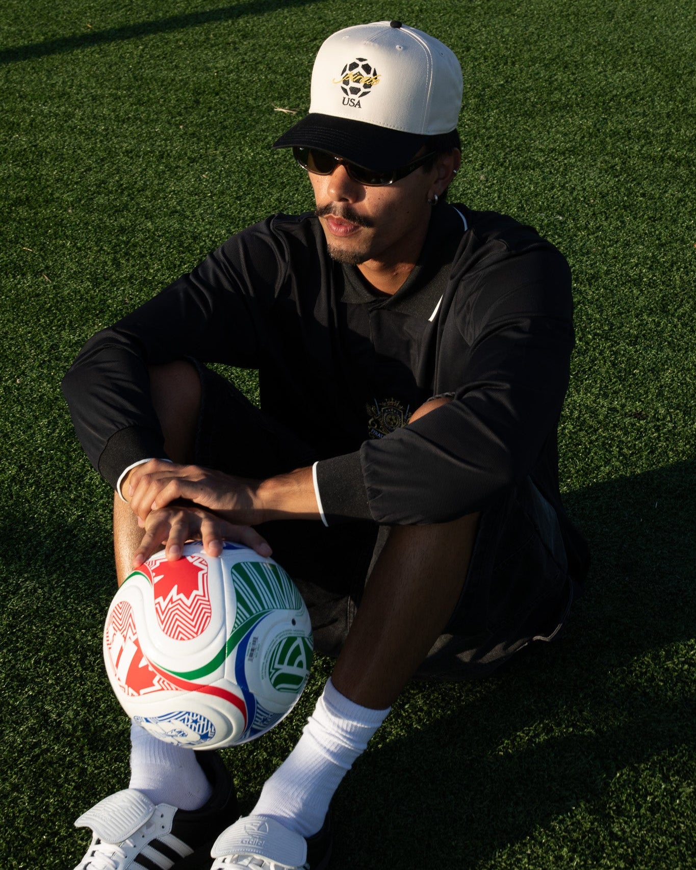 Pirate USA Soccer Hat (Cream/Black)
