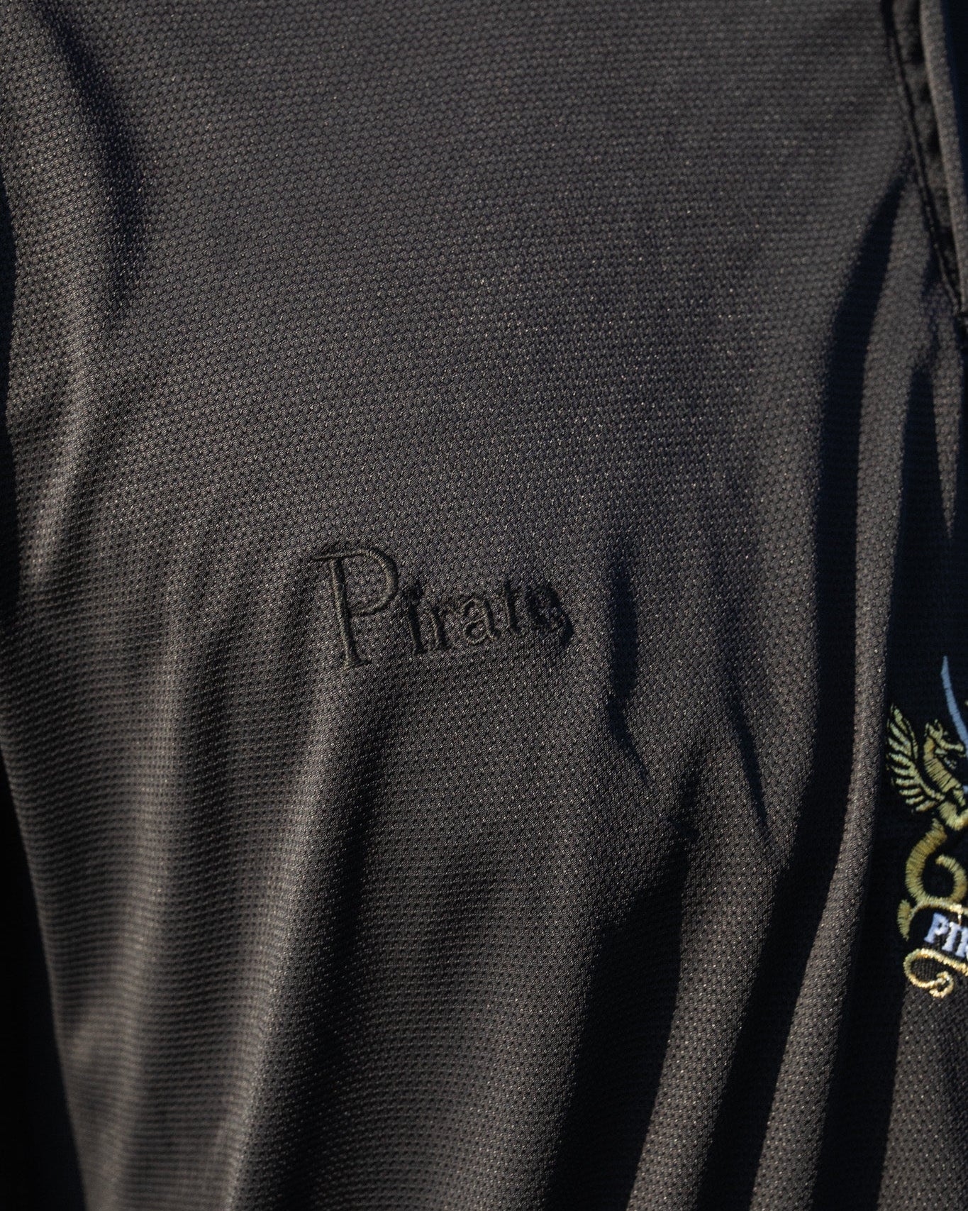 Global Crest Long Sleeve Jersey Polo (Pirate Black)