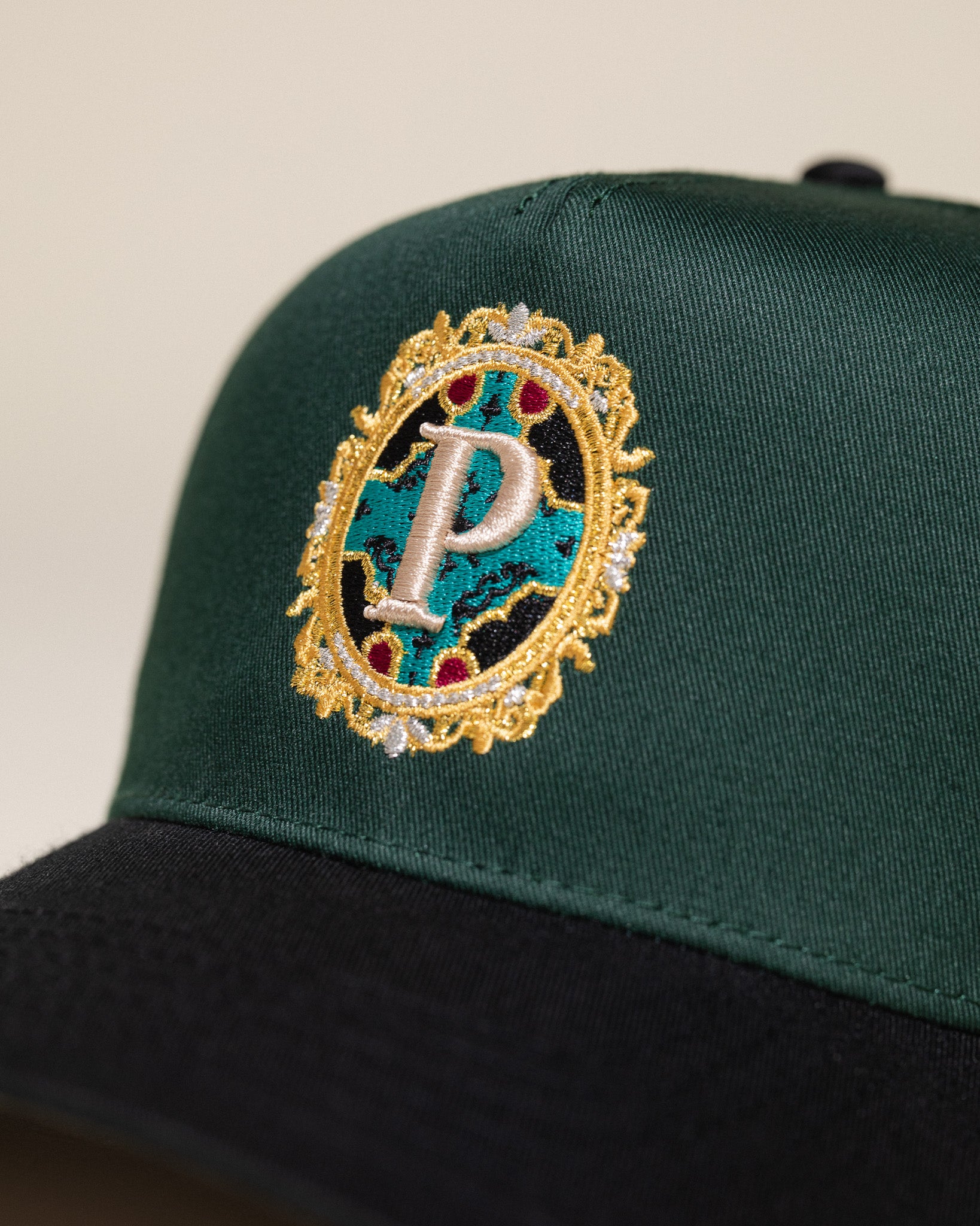 Pirate Framed Pattern P Hat (Emerald Green/Black)