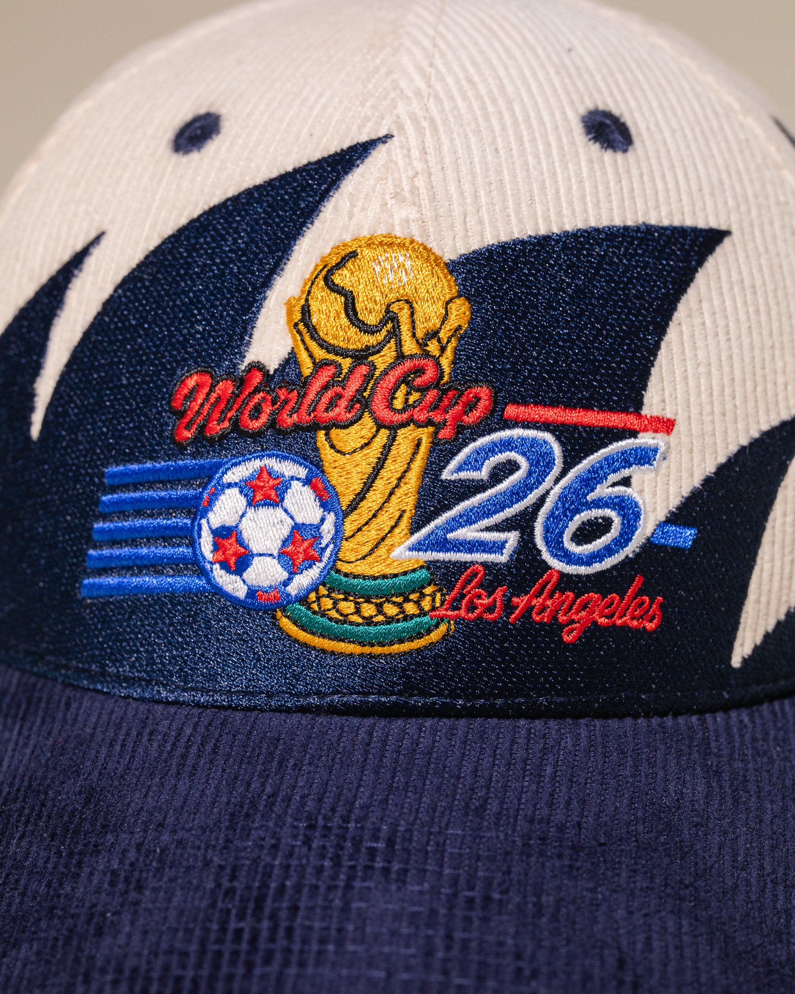 Beautiful Game Sharktooth Corduroy Hat (Cream/Navy)