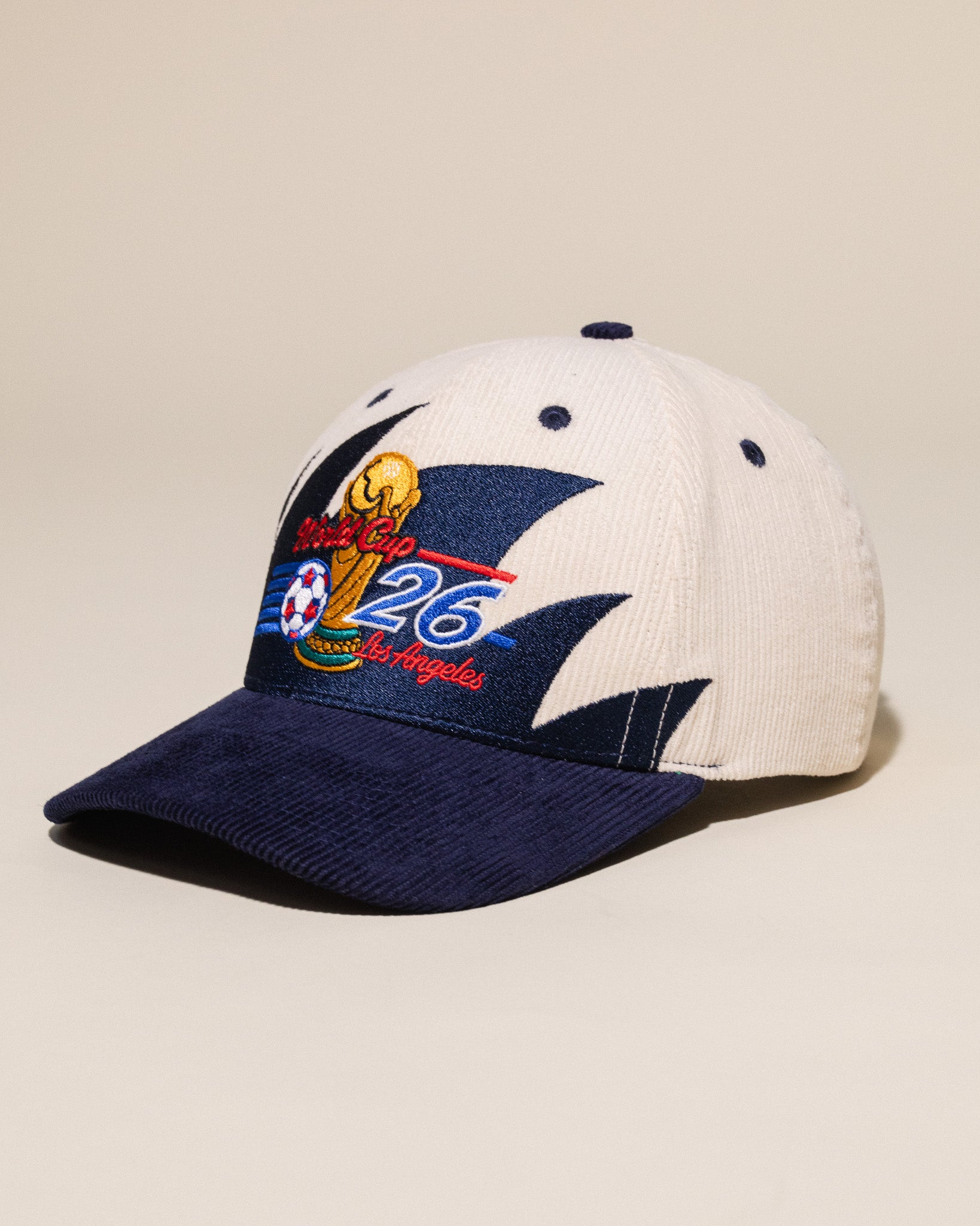 Beautiful Game Sharktooth Corduroy Hat (Cream/Navy)