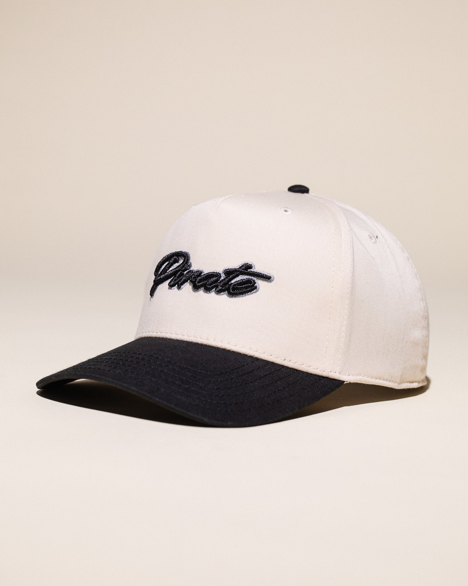 Pirate Cursive Hat (Cream/Black)