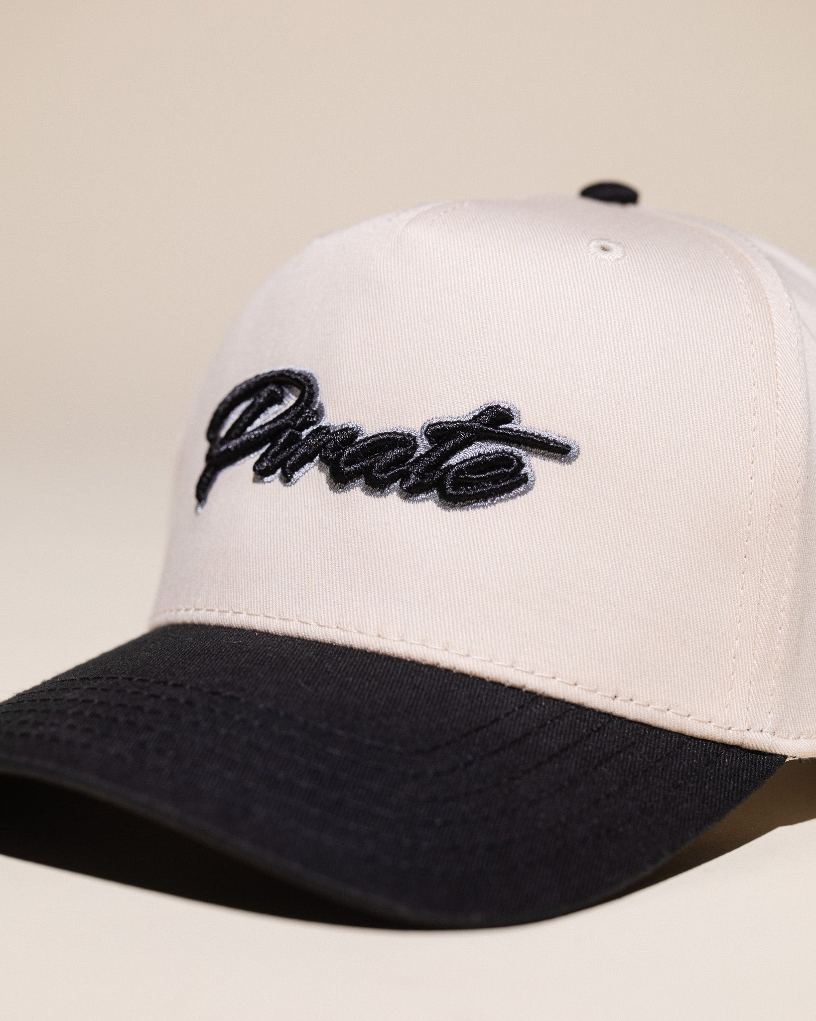 Pirate Cursive Hat (Cream/Black)