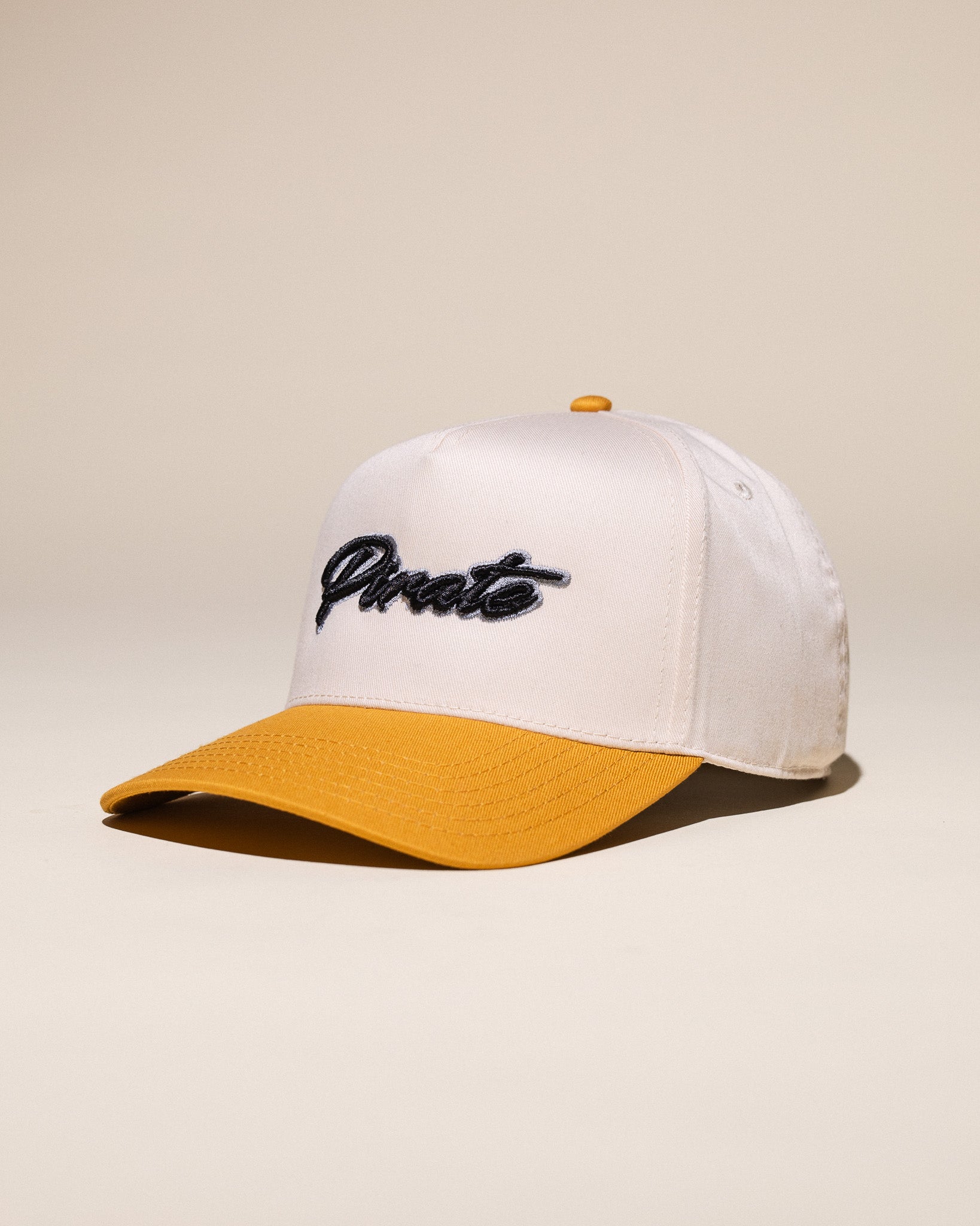 Pirate Cursive Hat (Cream/Canary Yellow)