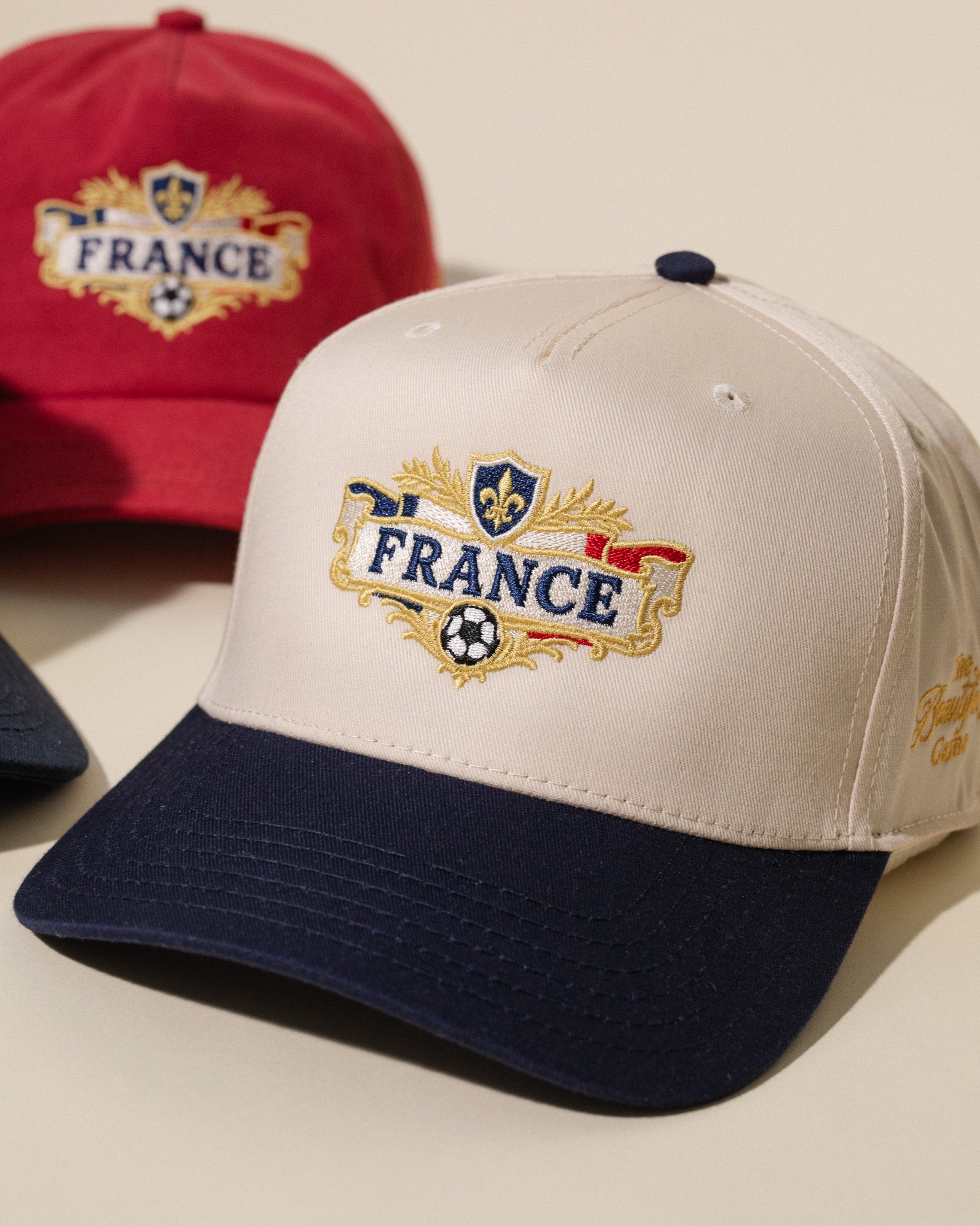 France Crest Hat (Cream/Navy)