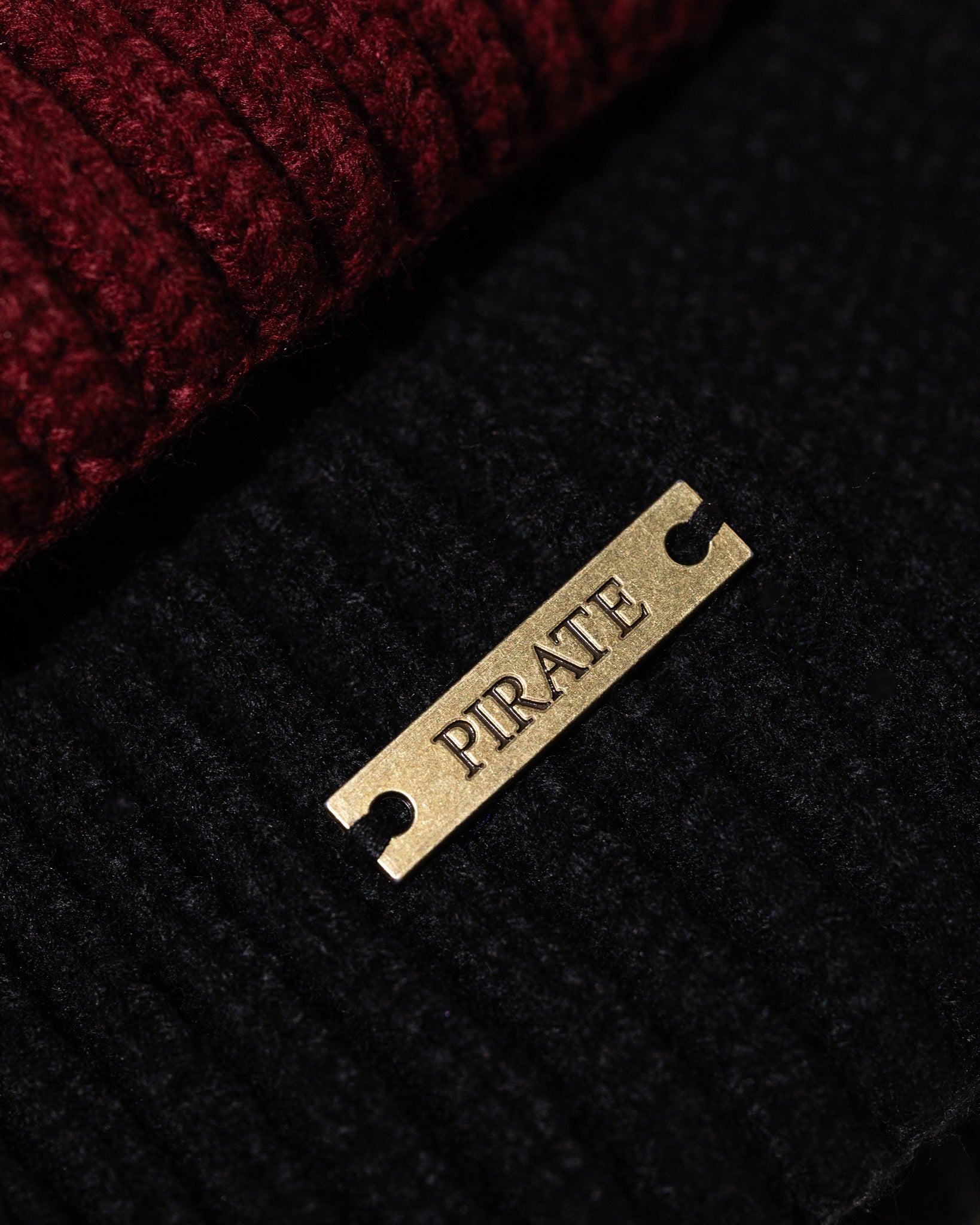 Pirate Ribbed Beanie (Black)