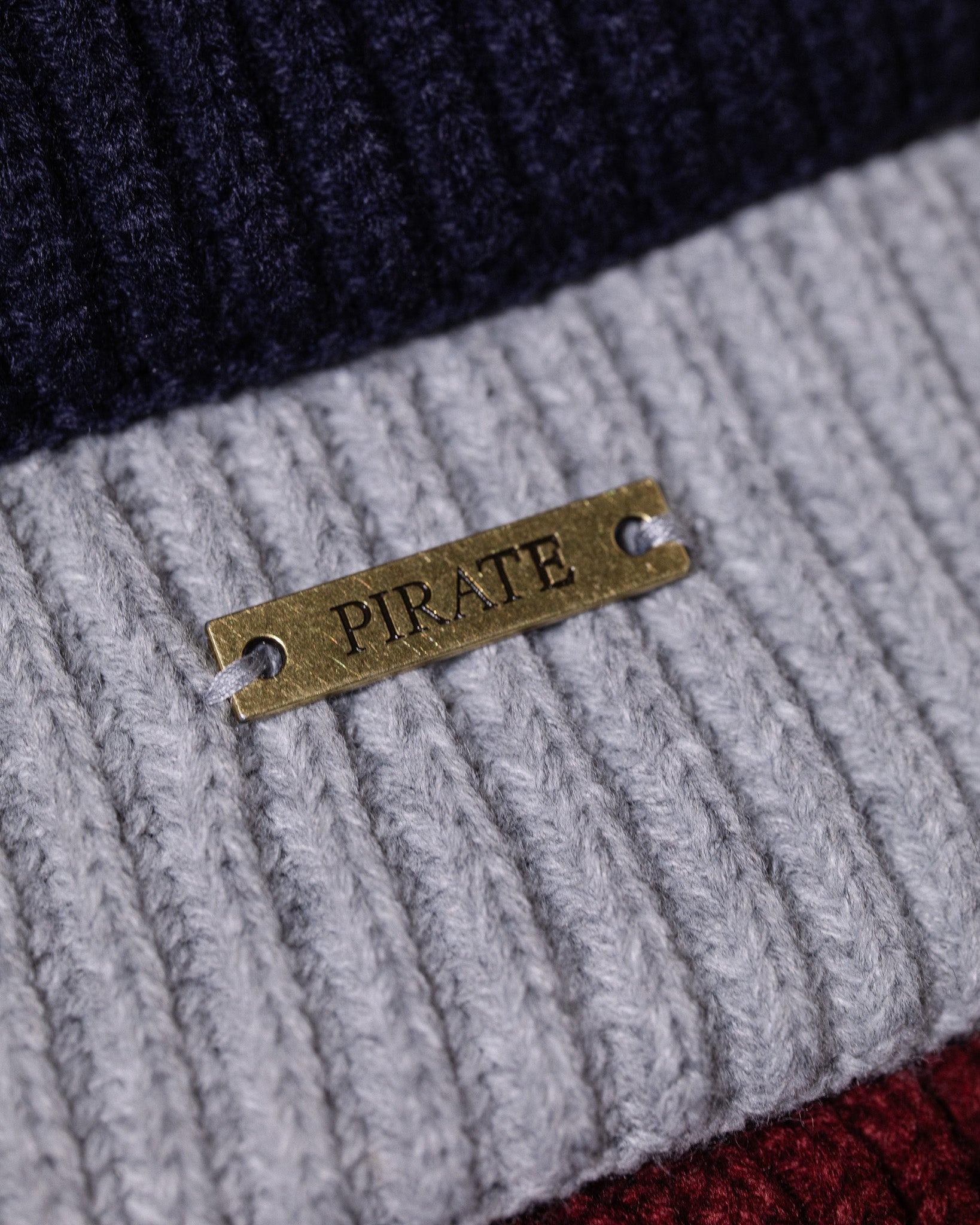 Pirate Ribbed Beanie (Grey)