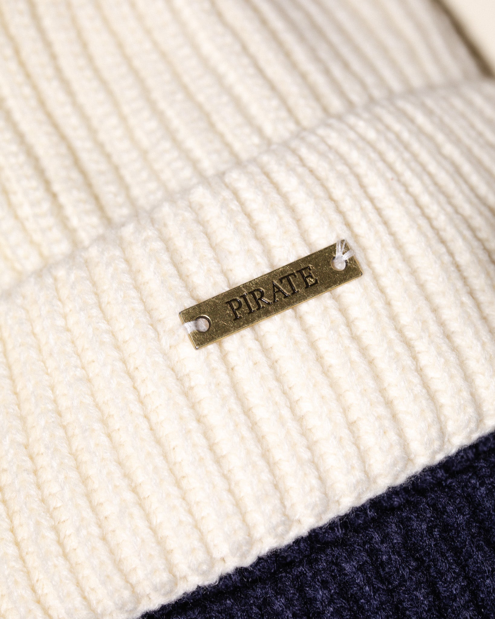 Pirate Ribbed Beanie (Cannoli Cream)