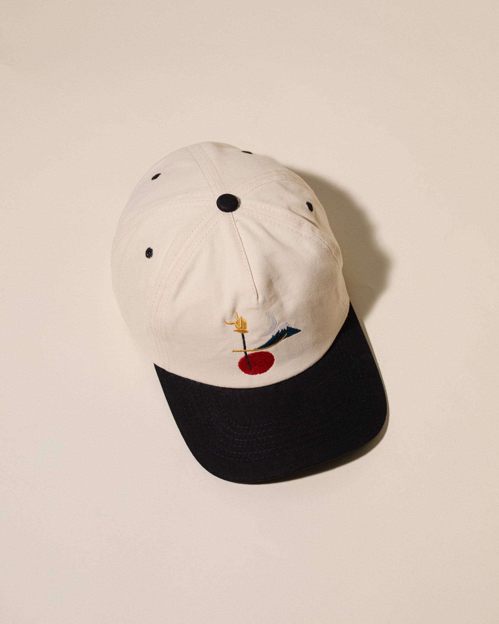 Moon Over Fuji Vintage Hat (Cream/Black)