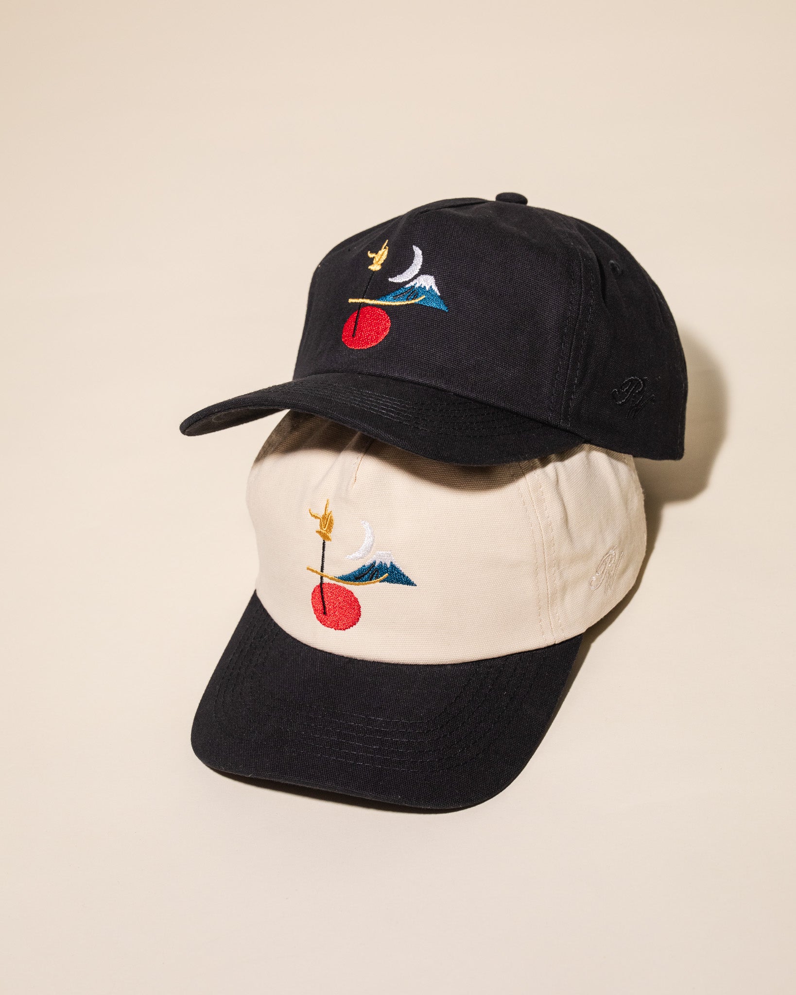 Moon Over Fuji Vintage Hat (Cream/Black)