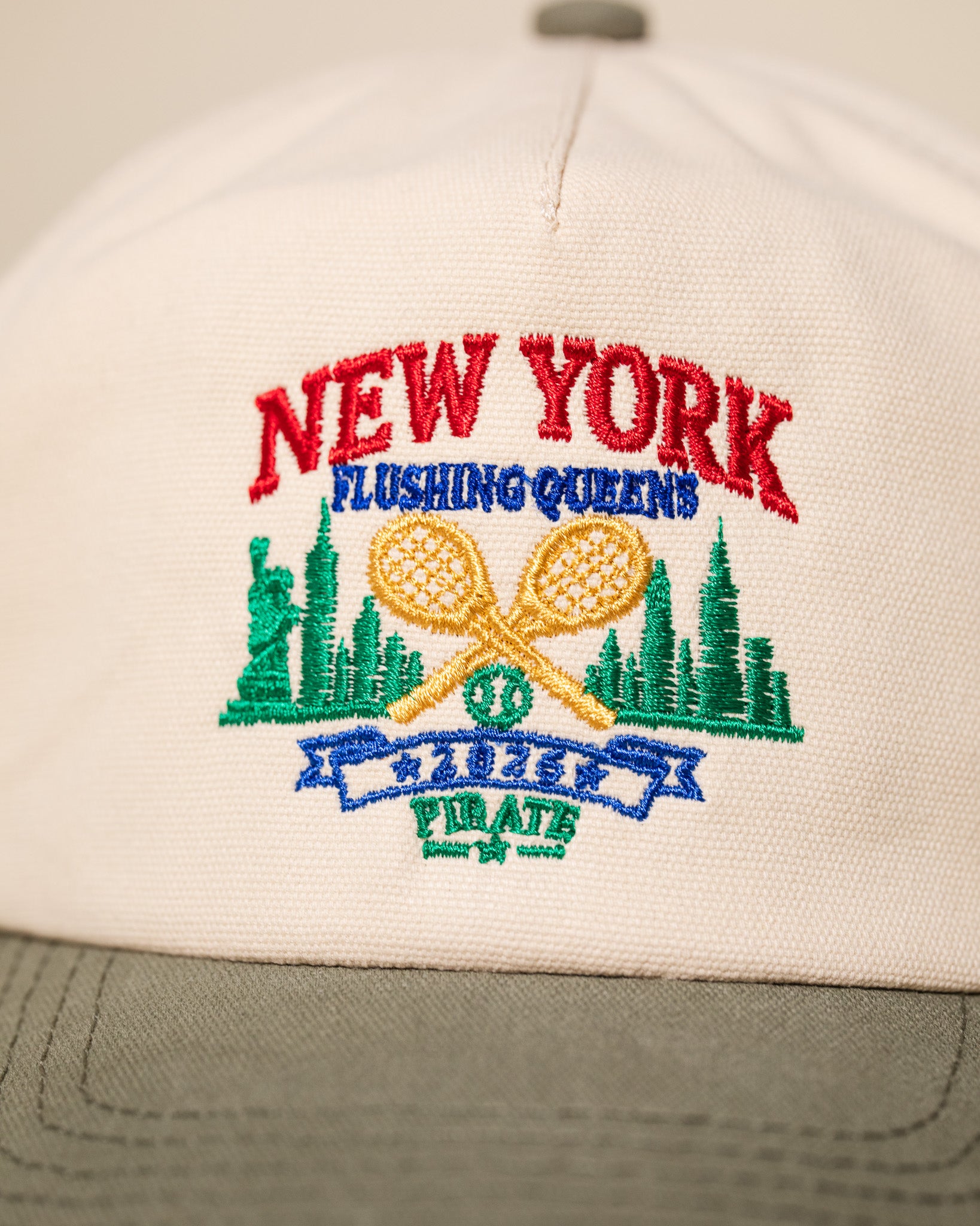 New York Courts Vintage Hat (Cream/Sage)
