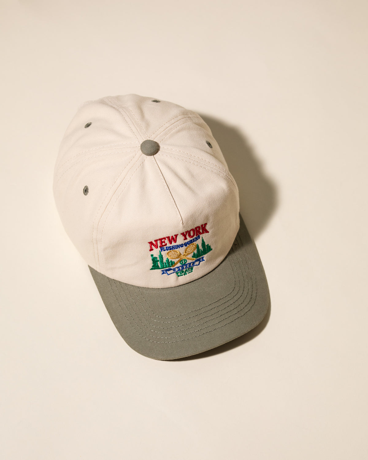 New York Courts Vintage Hat (Cream/Sage)