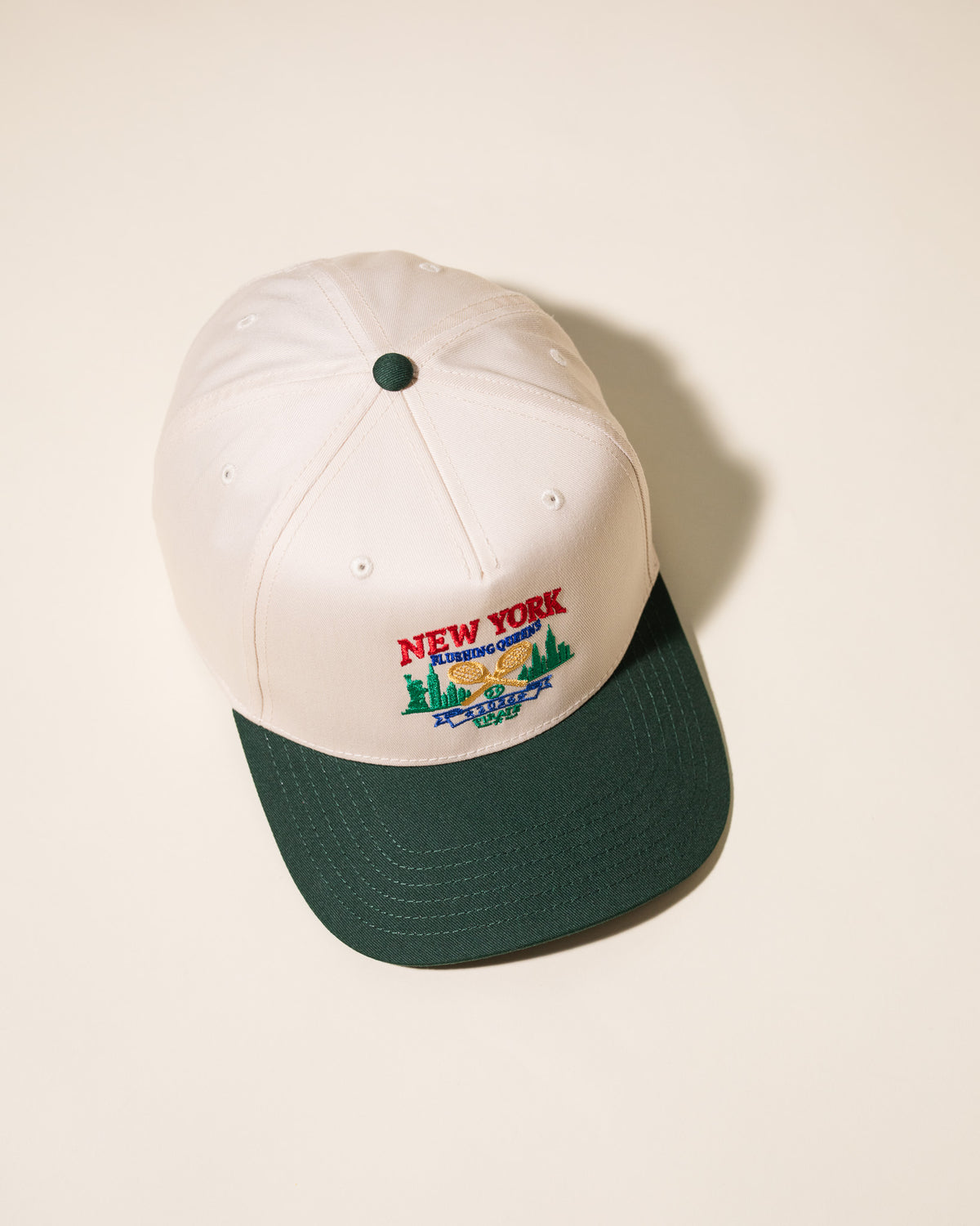 New York Courts Hat (Cream/Green)
