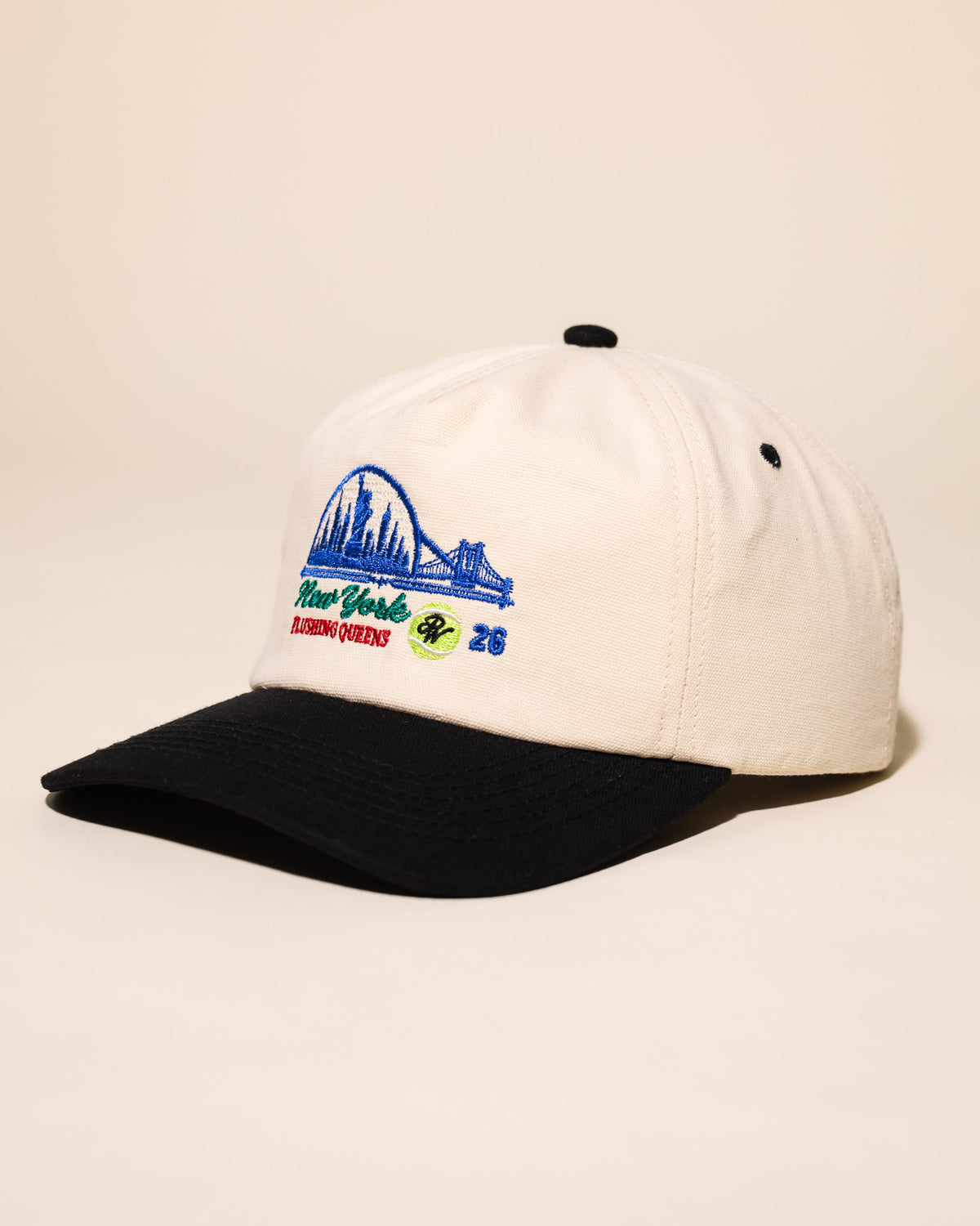 Queens Tennis Vintage Hat (Cream/Black)