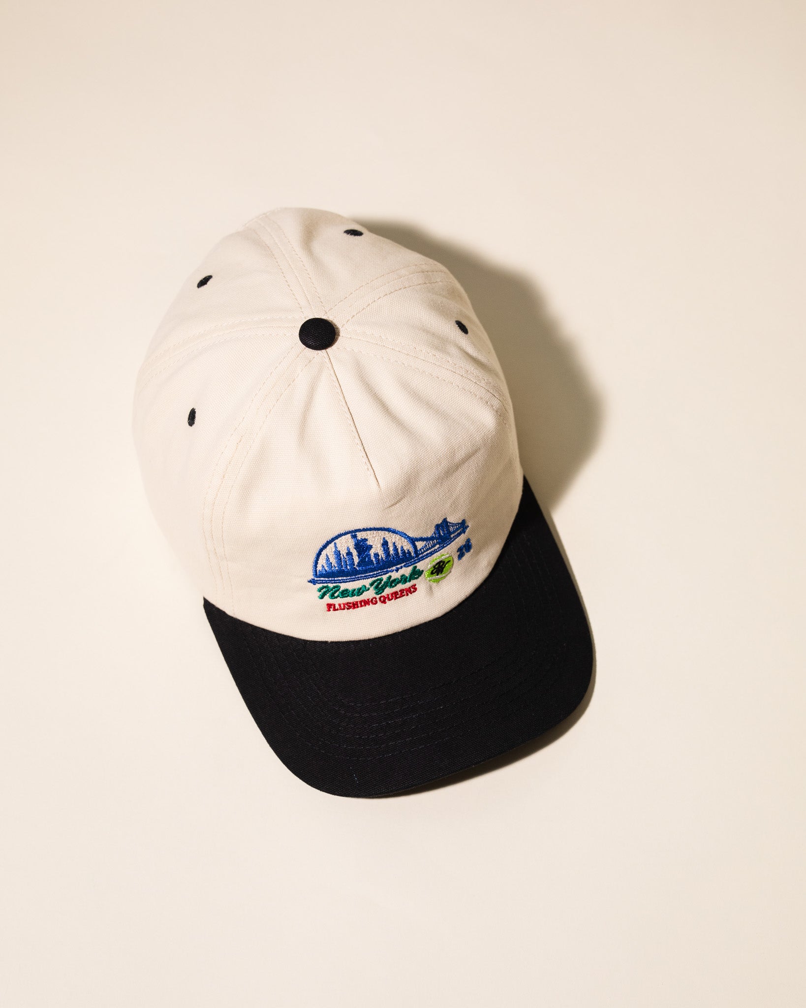 Queens Tennis Vintage Hat (Cream/Black)