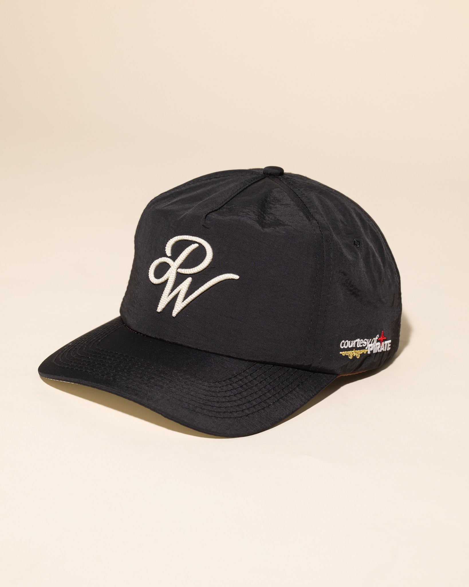 PW Chain Stitch Nylon Hat (Pirate Black / Cream)