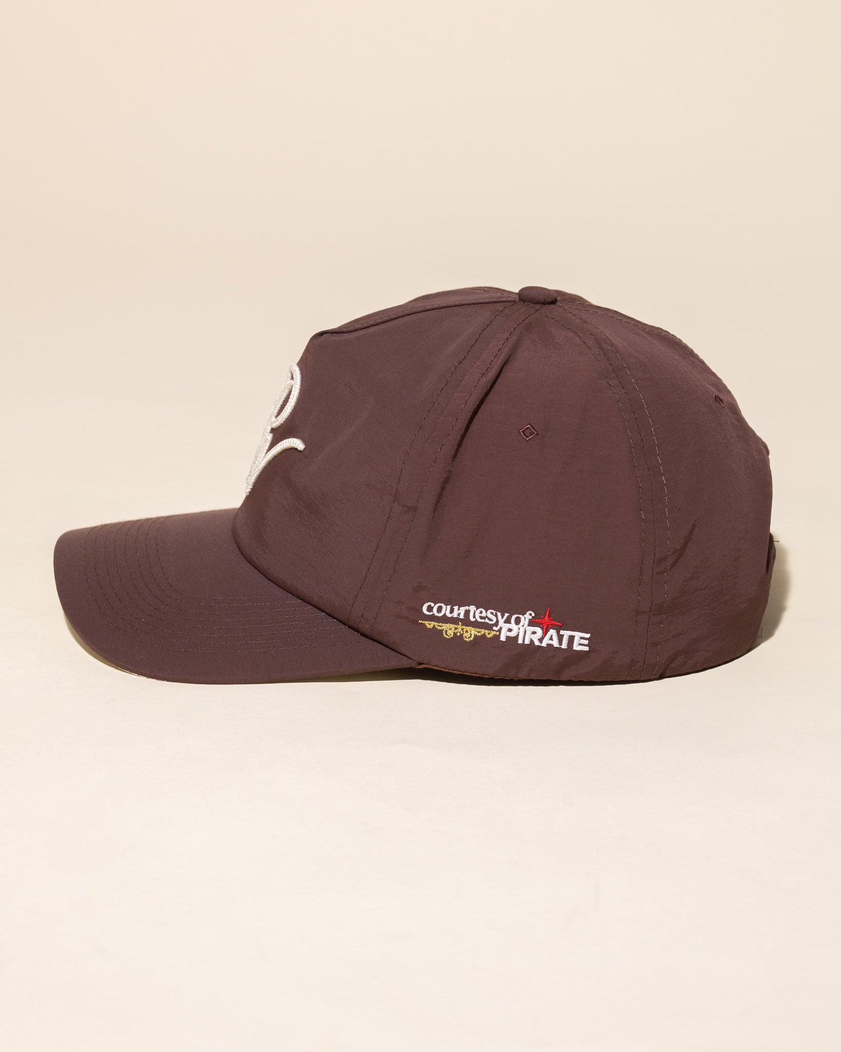 PW Chain Stitch Nylon Hat (Brown / Cream)