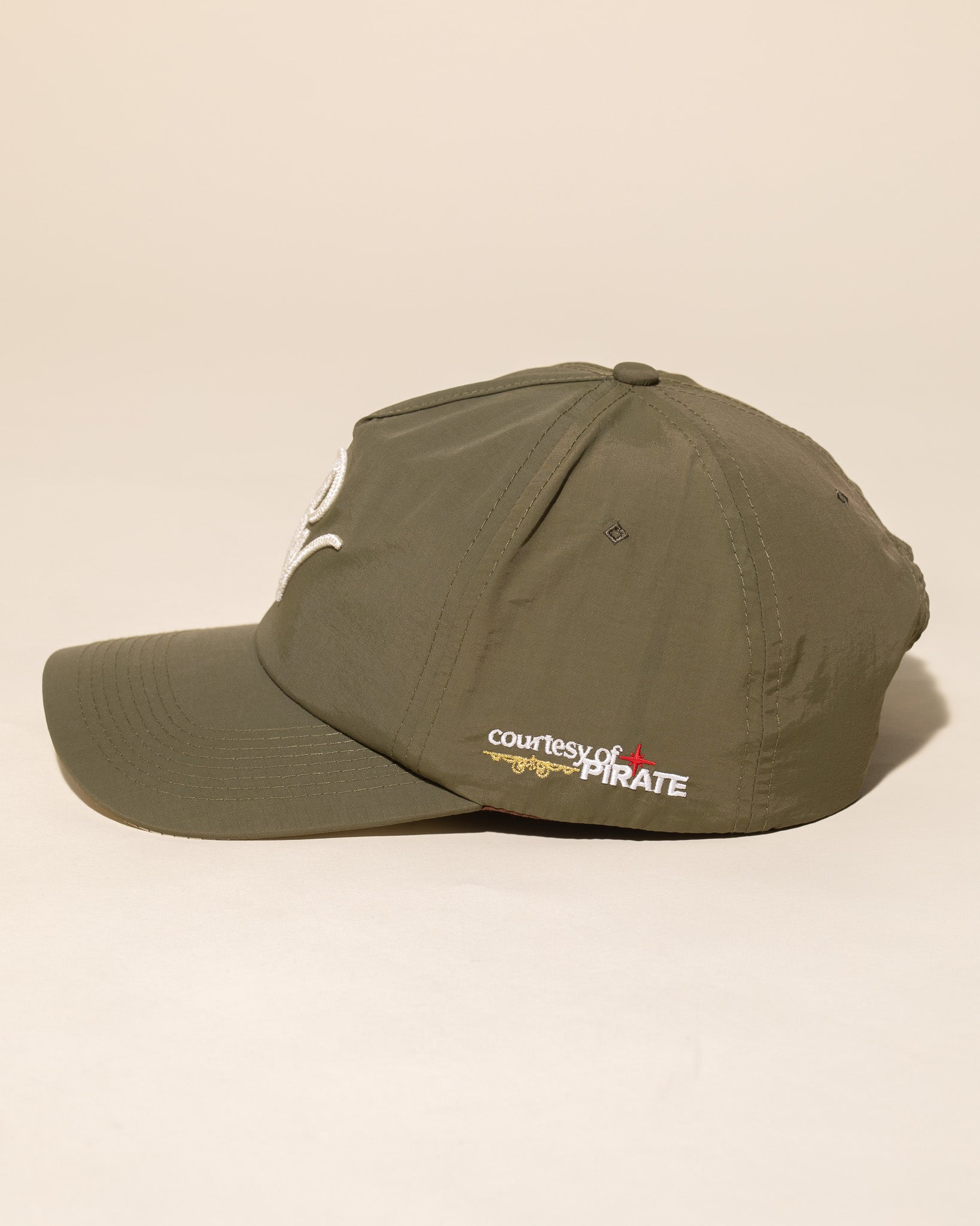 PW Chain Stitch Nylon Hat (Olive / Cream)