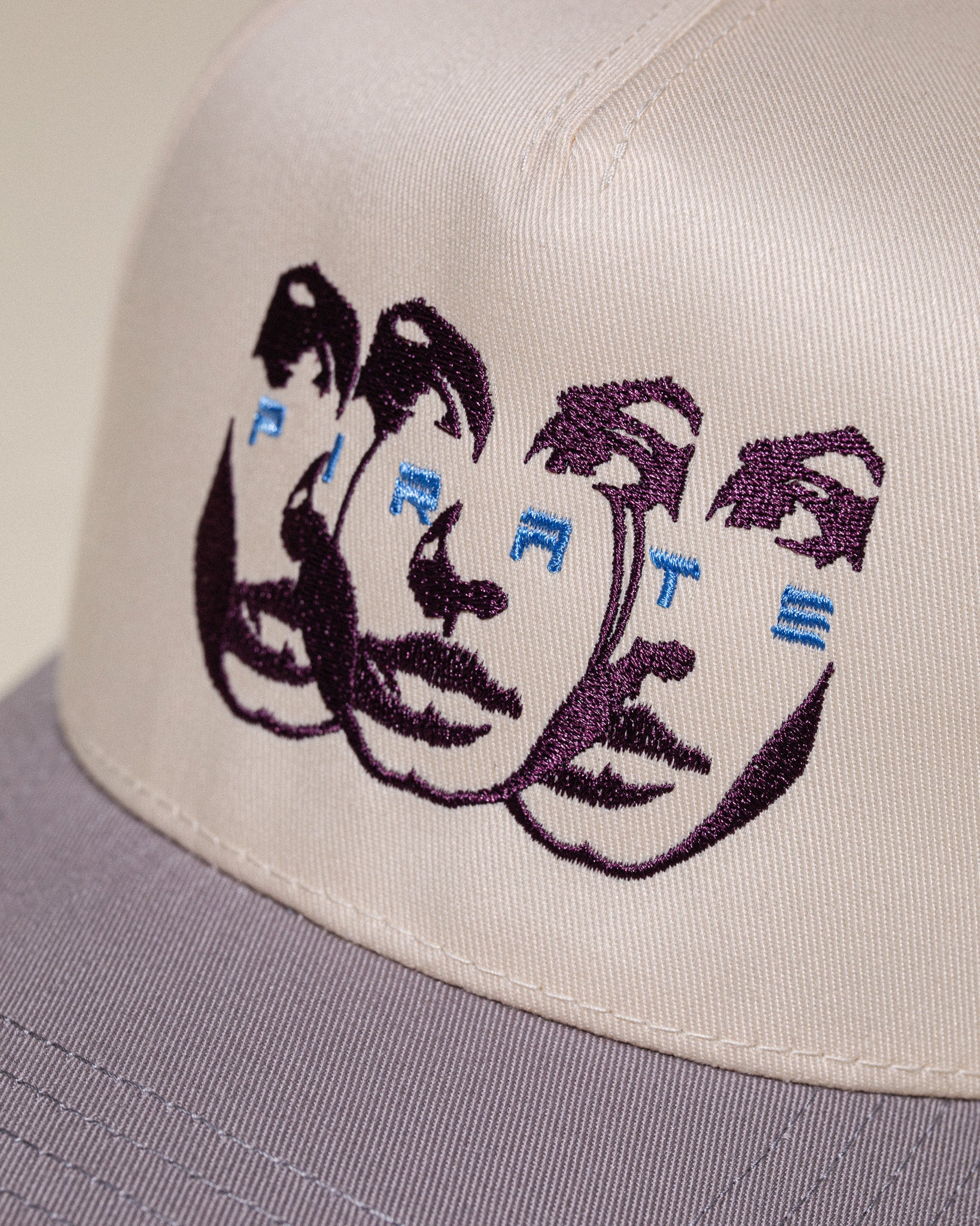 Pirate Faces Hat (Cream/Grey)