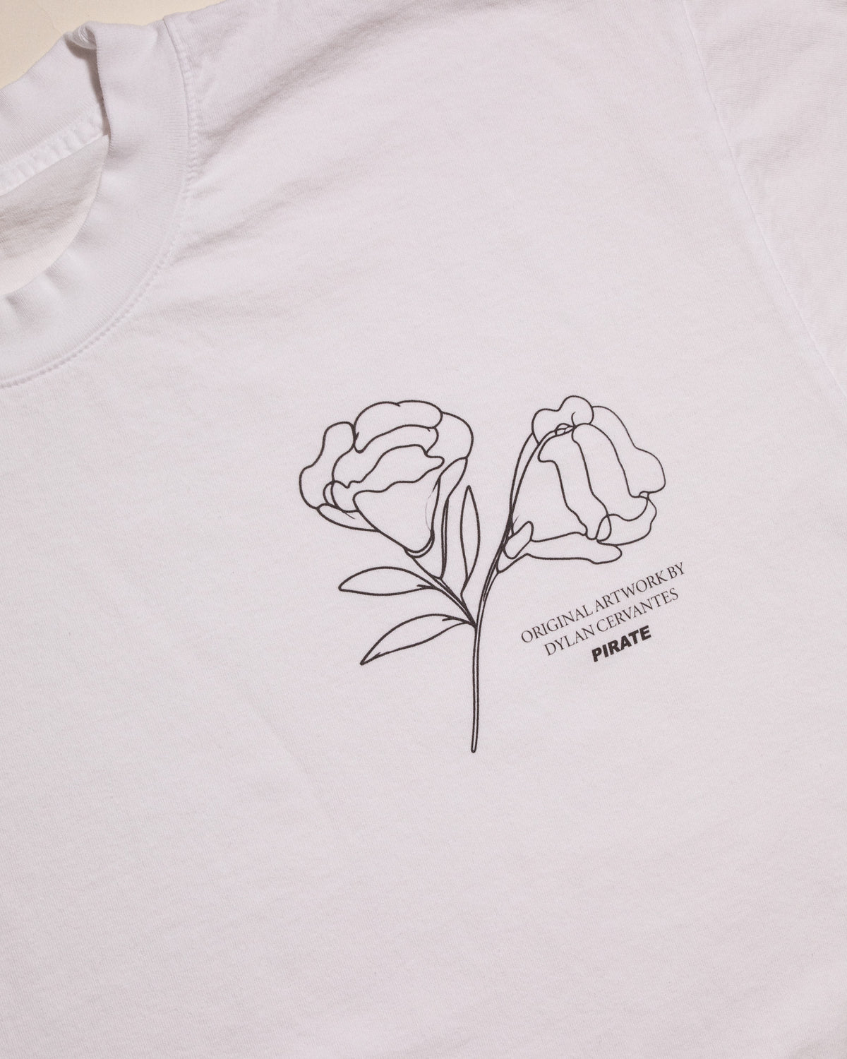 Pirate x Dylan Cervantes “Two Flowers, 2026” Graphic Tee (White)