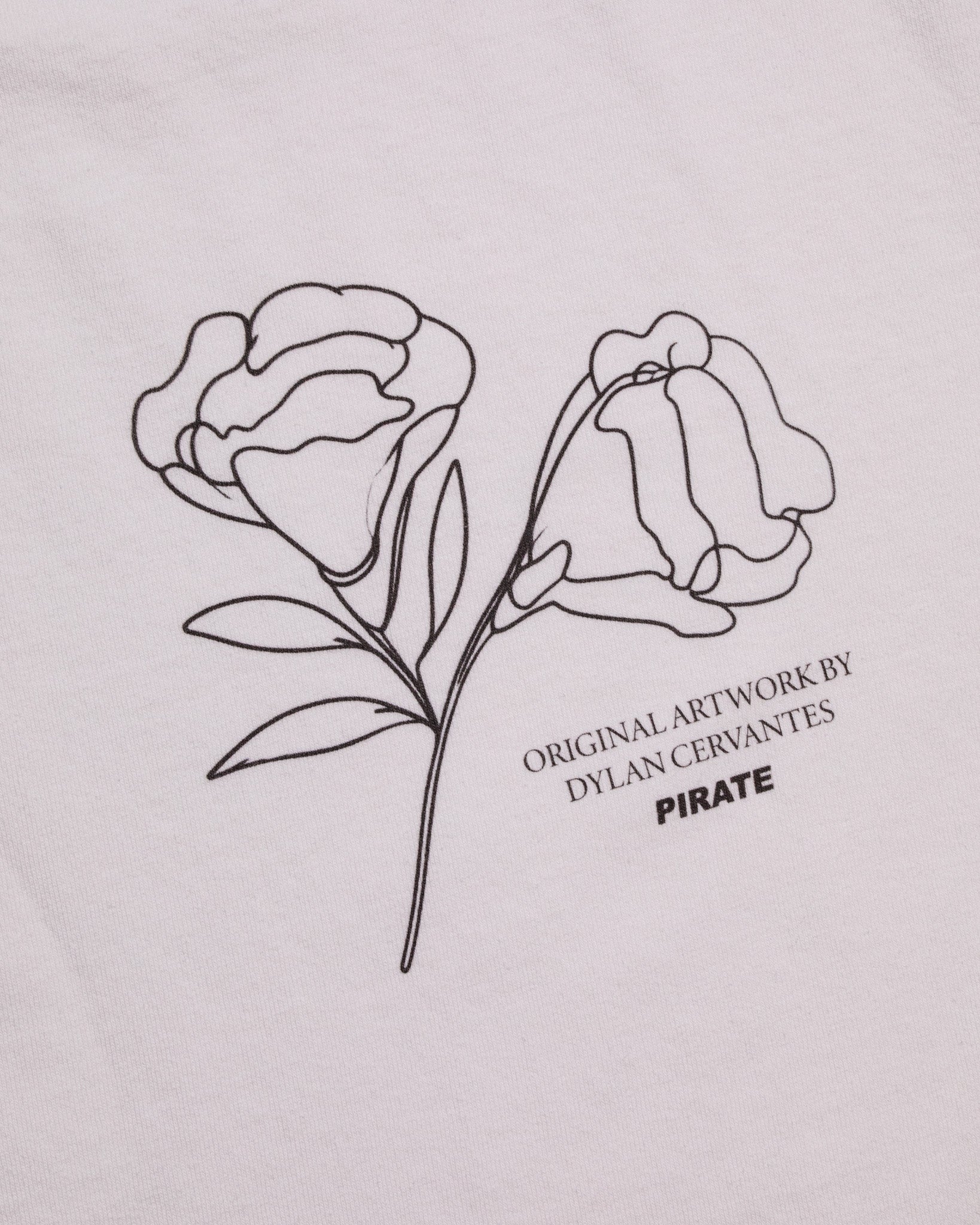 Pirate x Dylan Cervantes “Two Flowers, 2026” Graphic Tee (White)