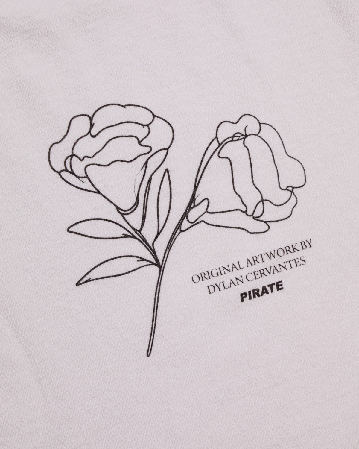 Pirate x Dylan Cervantes “Two Flowers, 2026” Graphic Tee (White)
