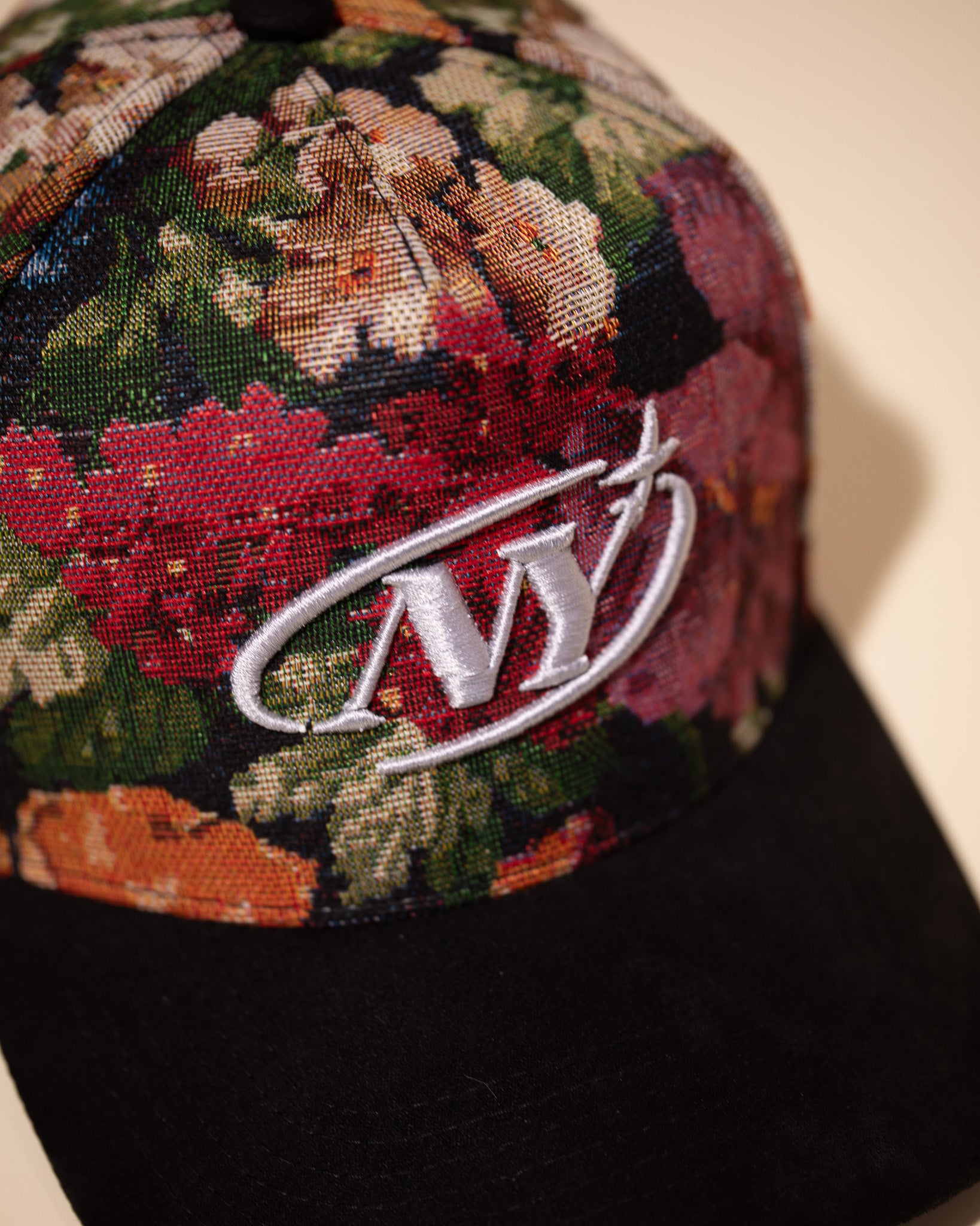 Pirate 'NY' Floral Jacquard Hat (Multi-Color, Black)