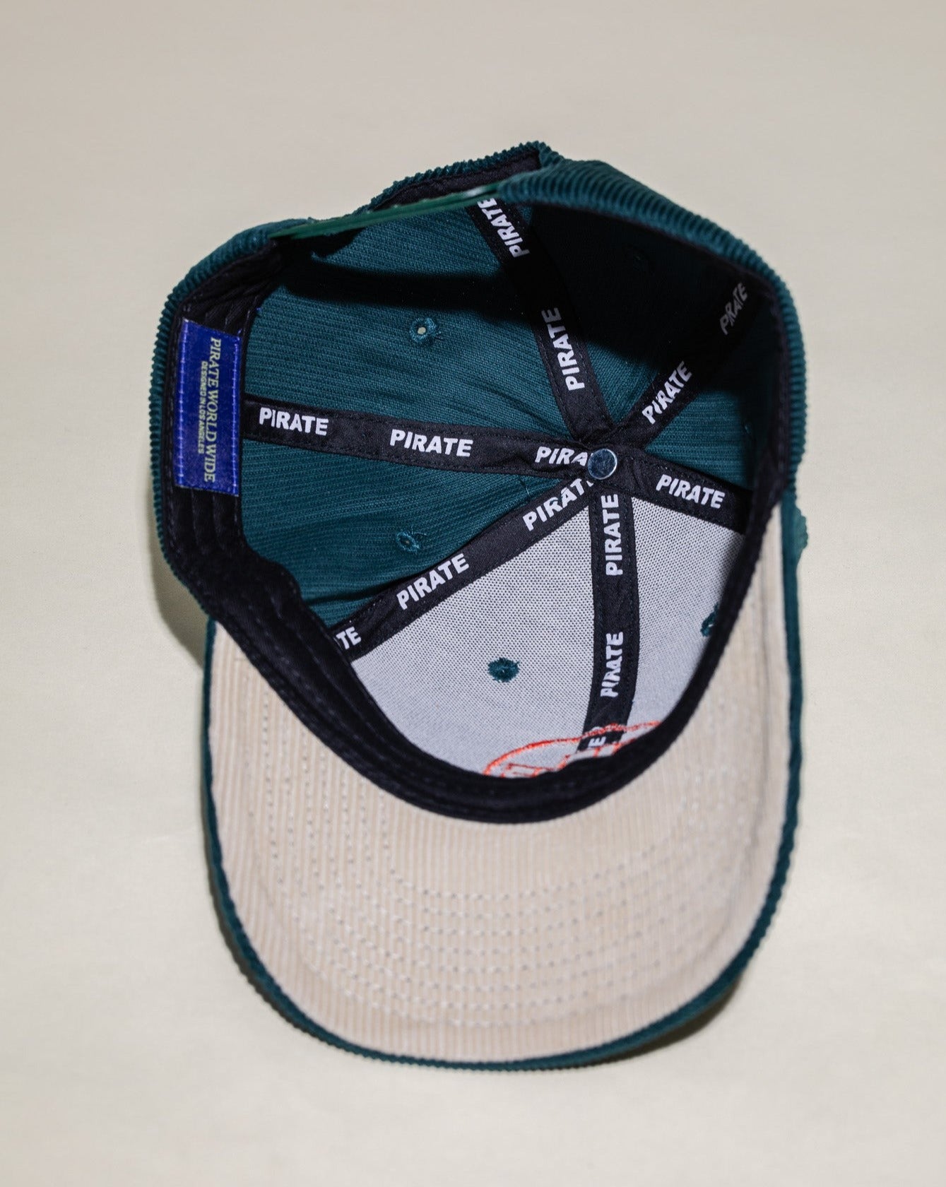 Pirate Circle Logo Corduroy Hat (Dark Green)