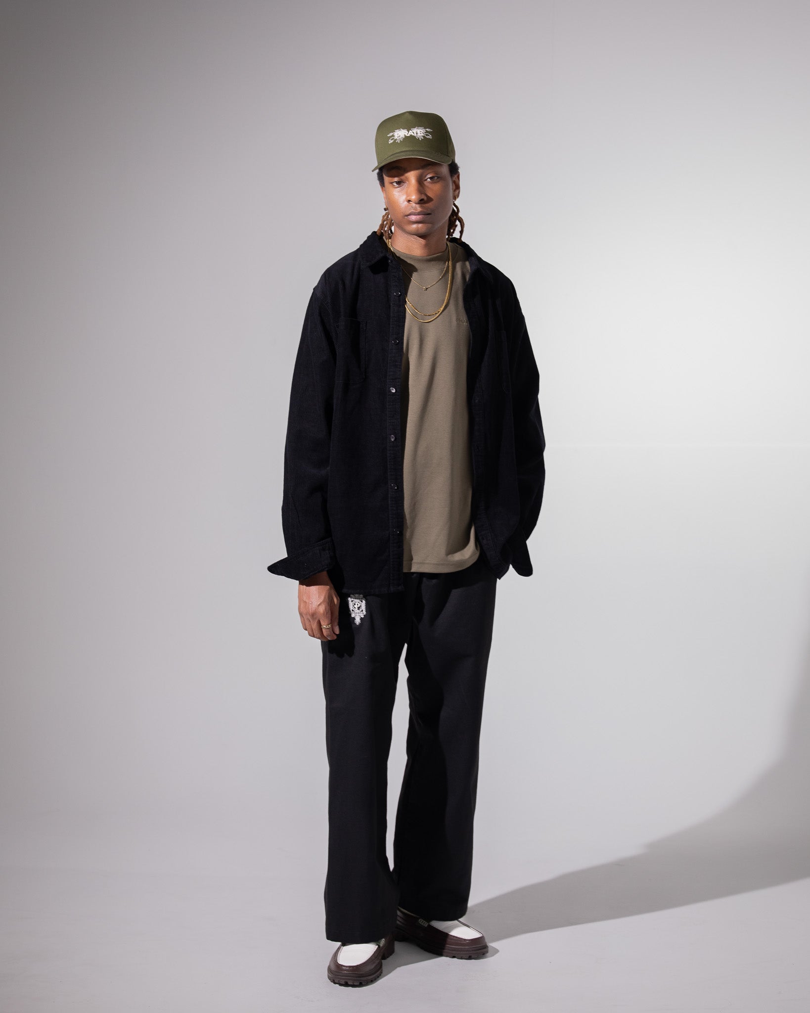 Pirate Corduroy Button Down Shirt (Pirate Black)