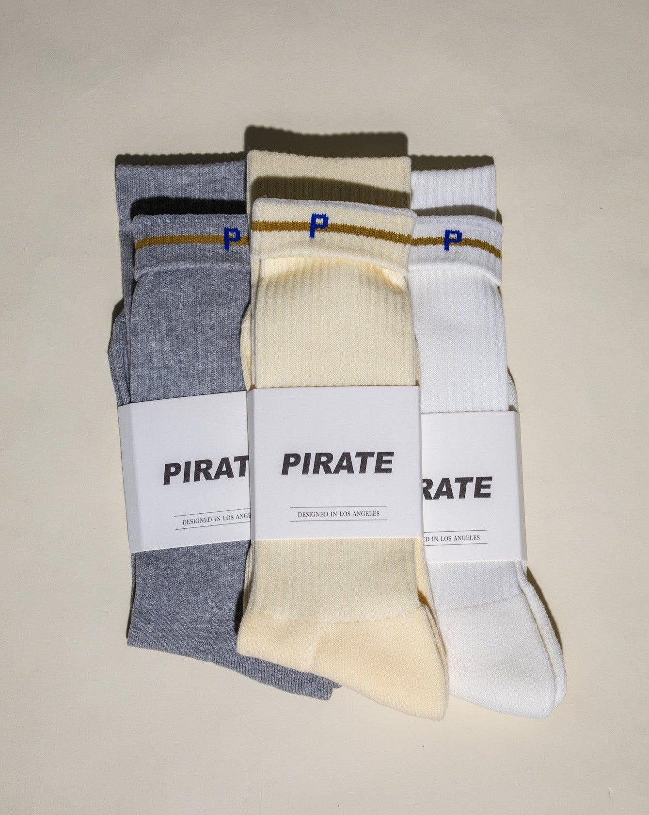 Pirate Untitled Crew Sock (Cream)