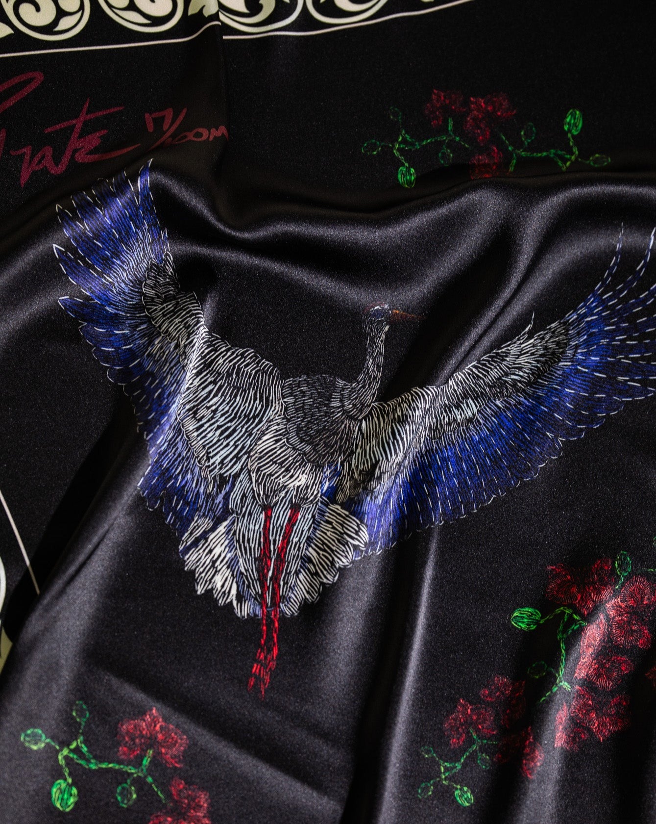 Pirate Black Swan Silk Bandana