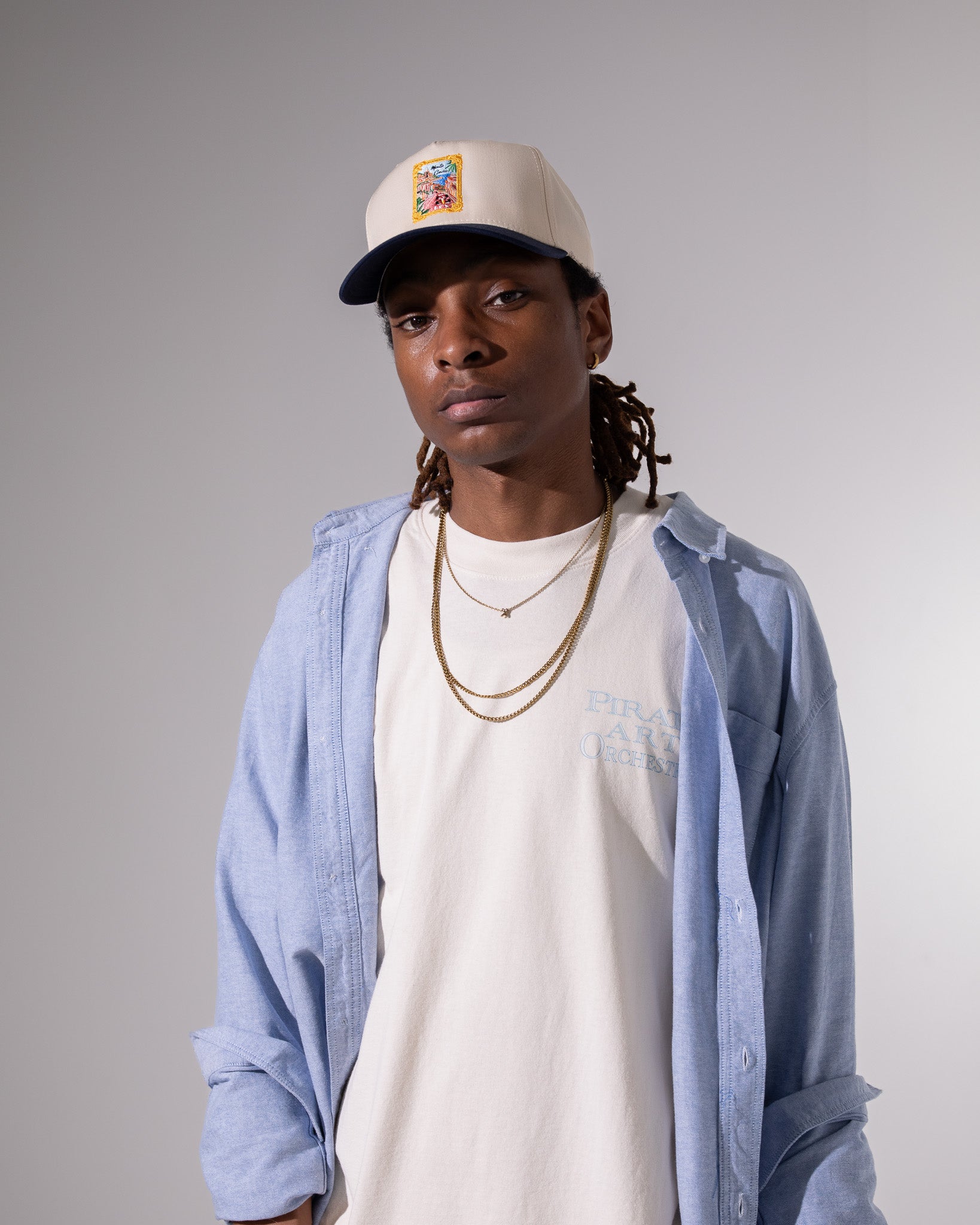 Pirate Monte Carlo Hat (Cream/Navy)